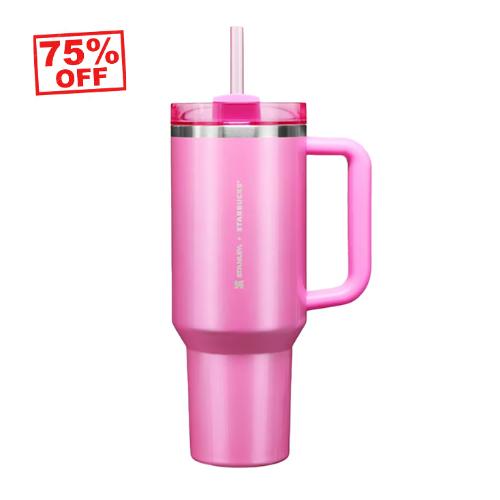 Stanley x Starbucks Pink Quencher Flowstate 40 OZ Tumbler Cup