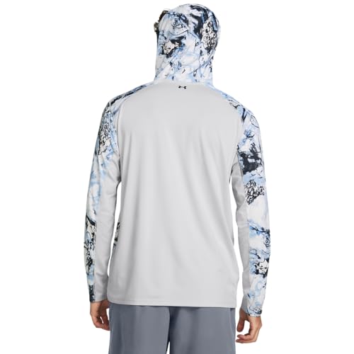 Under Armour Men's Iso-Chill Shorebreak Camo Hoodie, (475) Carolina Blue/Halo Gray/Black, X-Large