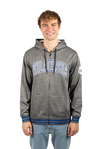 Ultra Game Men's Standard Soft Fleece Full Zip Jacket Hoodie, Heather Charcoal, Large