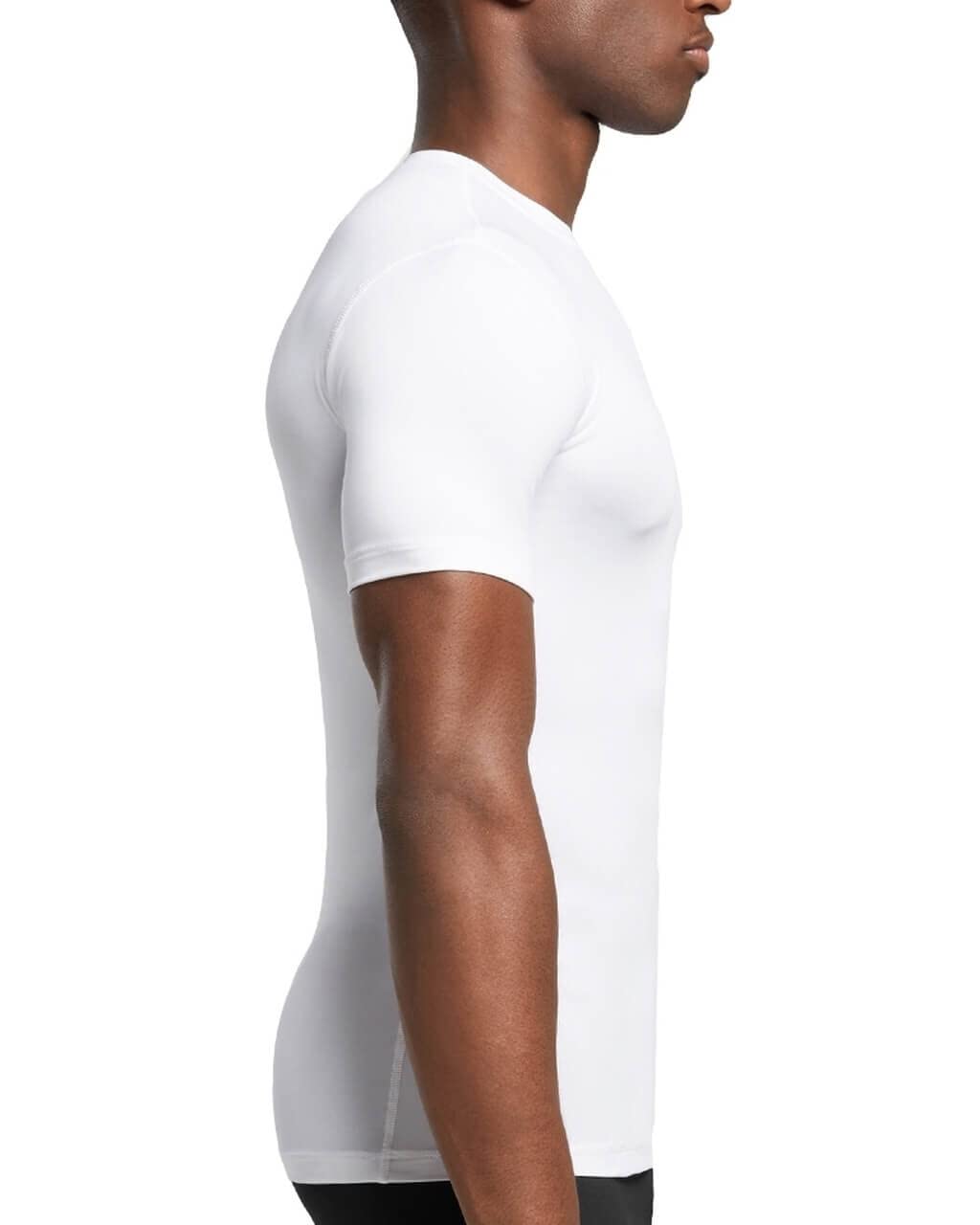 Tommie Copper Men’s Core Compression Short Sleeve Crew Neck Shirt | UPF 50, Breathable Base Layer for Sports, Gym & Support - White - Small