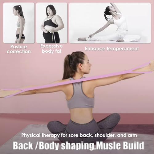 Figure 8 Resistance Band, Elastic Band, Stretch Bands, for Arm,Shoulder, Back,Leg Stretching, Upper Body Workout Equipment, Portable Home Office Elastic Ropes for Yoga, Pilates(Blue)