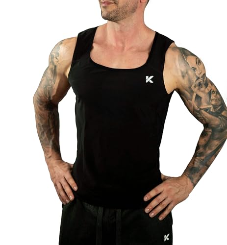 Kewlioo Men's Premium Sauna Tank Top for Men - Heat Trapping Sauna Shirt for Men, Compression Sweat Suit for Gym, Workouts, Exercise, Fitness, Sauna Suit for Men (Black, S/M)