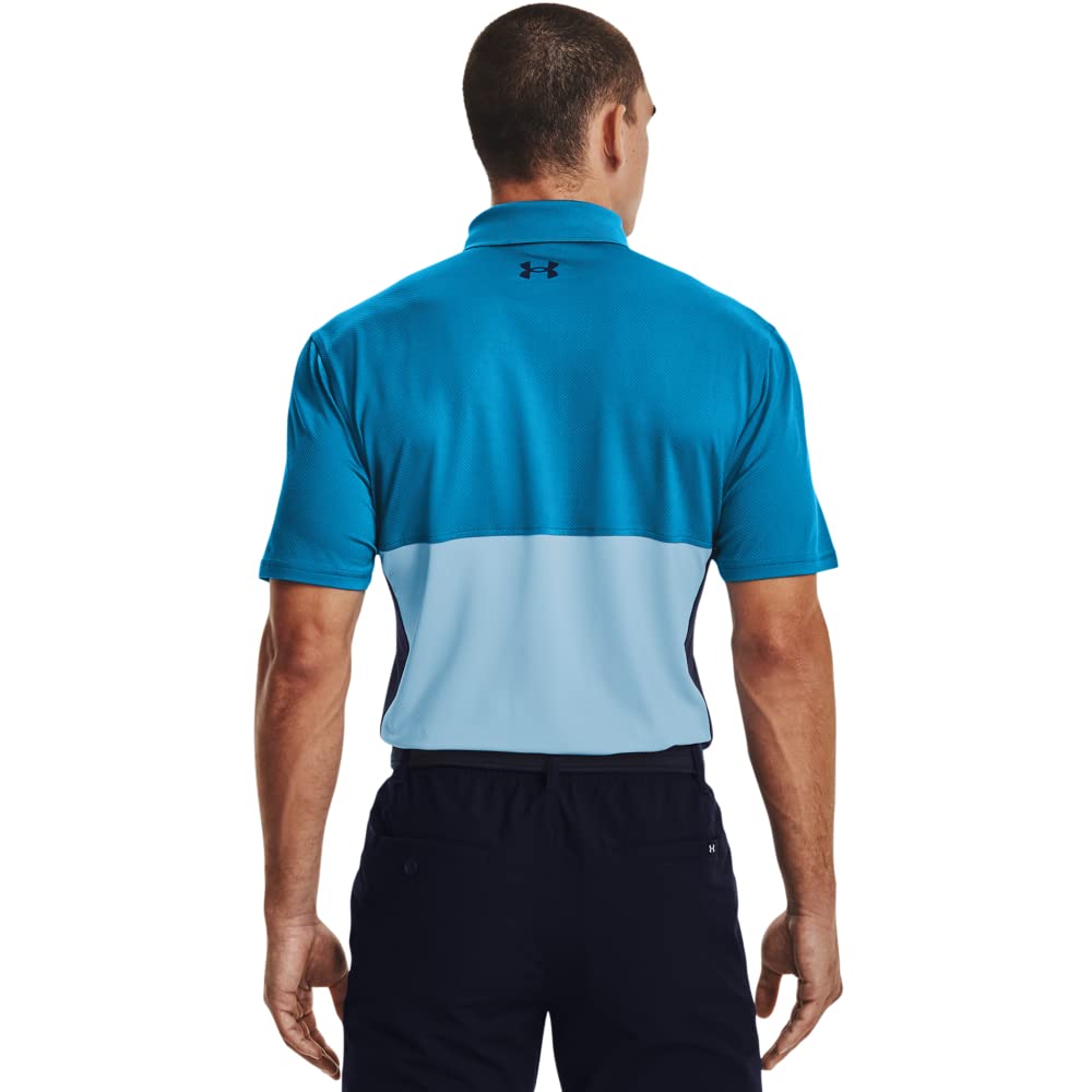 Under Armour Men's Performance Blocked Golf Polo, Victory Blue (474)/Blue, Small