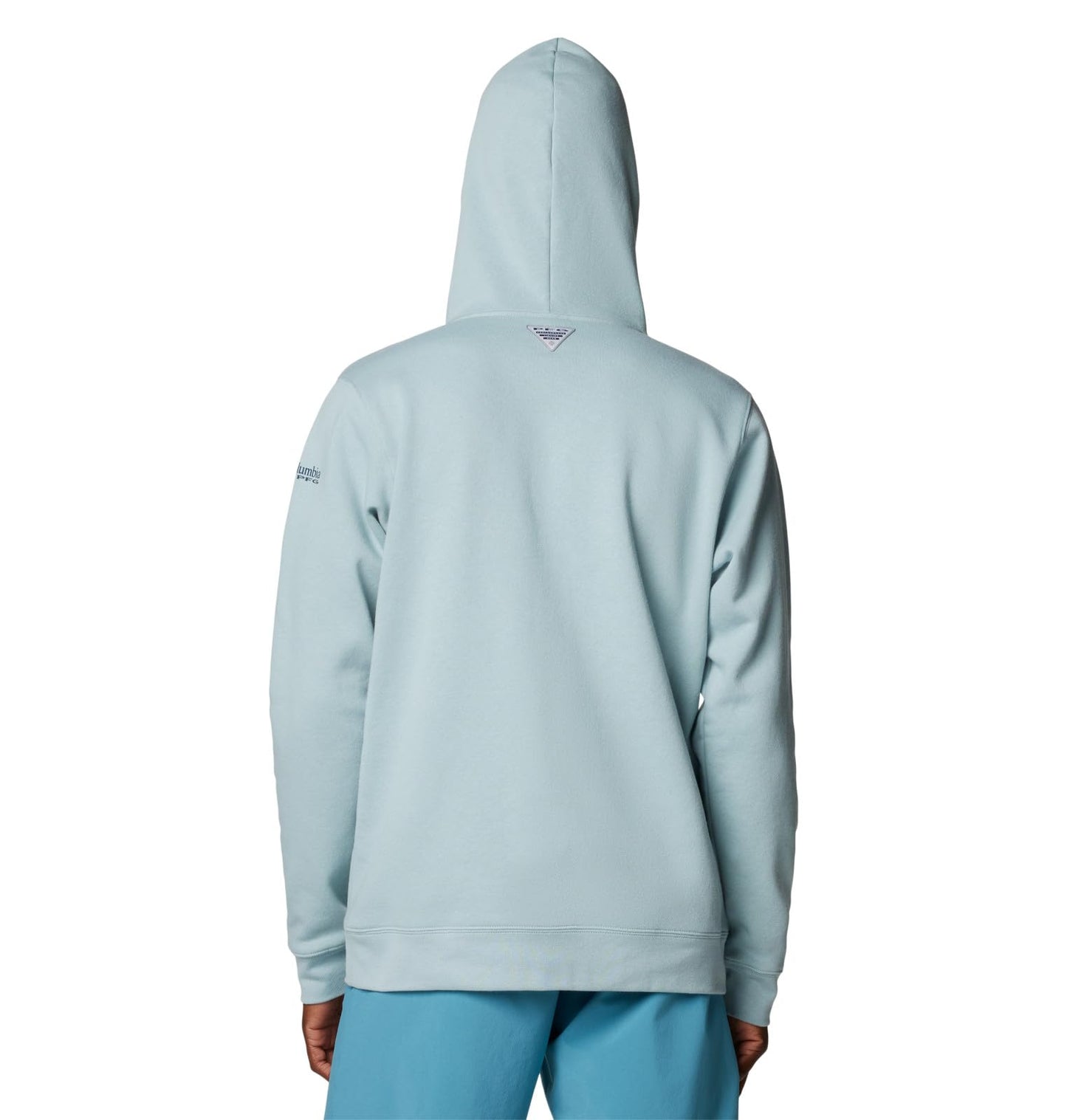 Columbia Men's PFG Fish Flag II Hoodie, Crushed Blue/Mint Cay Inshore Slam, Large