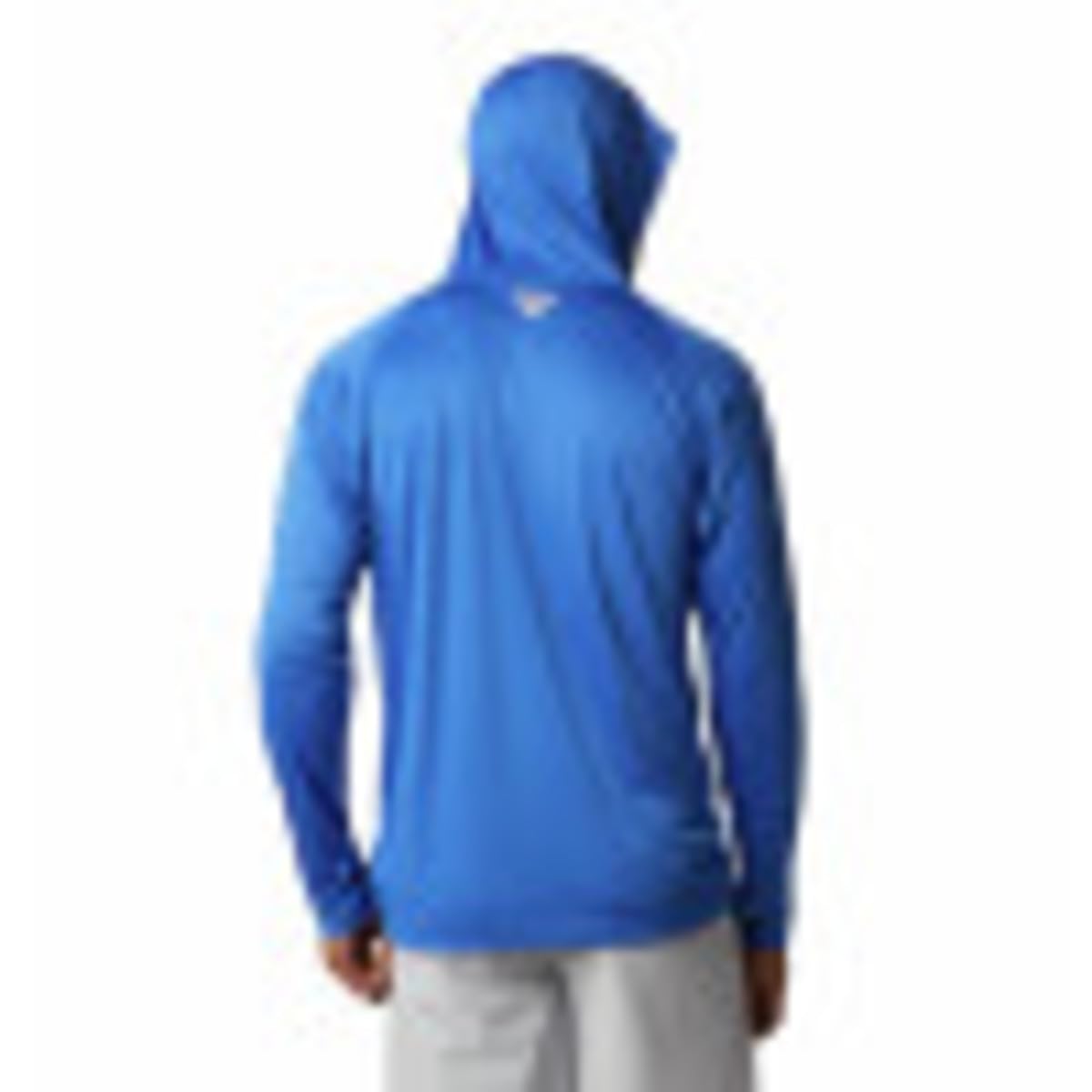 Columbia Mens PFG Terminal Tackle Long Sleeve Fishing Hoodie, Vivid Blue/Cool Grey Logo, 1X