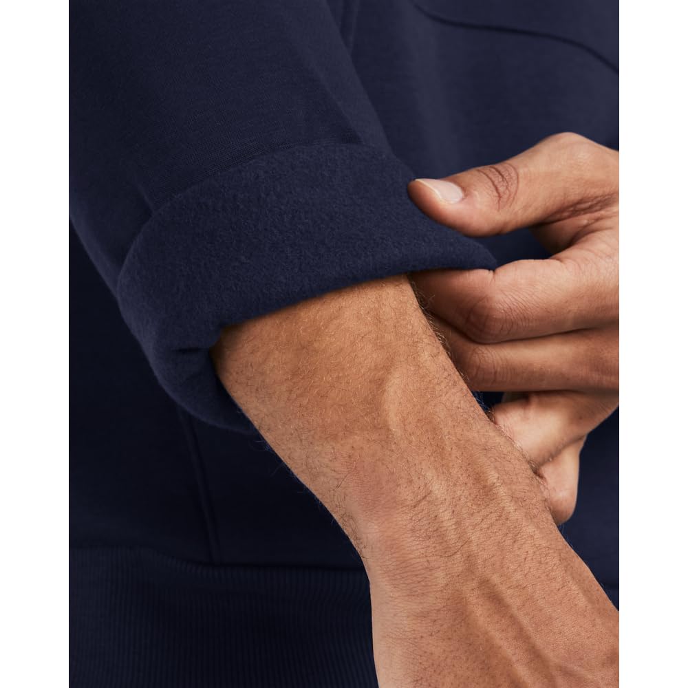 Under Armour Men's Rival Fleece Quarter Zip, (410) Midnight Navy / / White, Medium