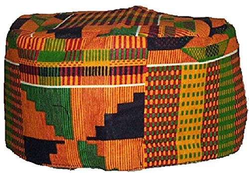 ShopHaven African Kente Kufi Hat, Kofi Hat, Ankara Cap, African Men Hat, Black History Month Men Accessory, Ghana Hat