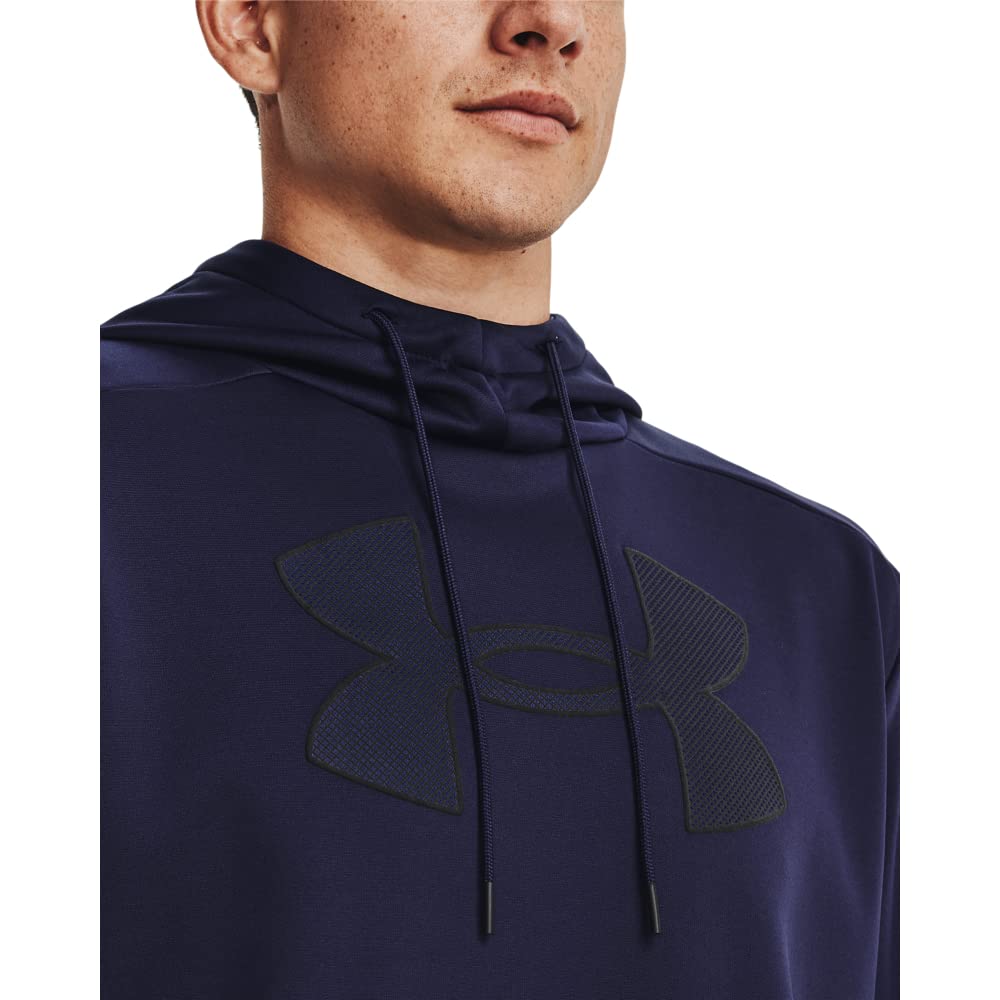Under Armour Mens Big Logo ArmourFleece Hoodie, (410) Midnight Navy/Academy/Black, Small