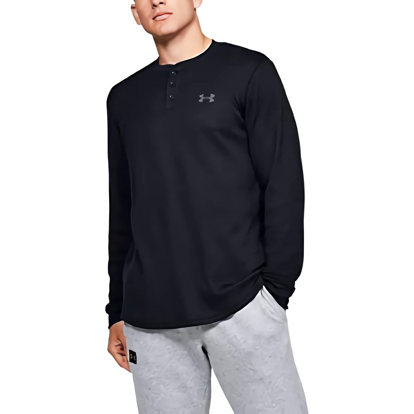 Under Armour Men's UA Waffle Henley XXL Black