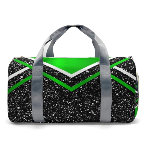 Ronxzas Cheer Cheerleader Sports Duffel Bag Travel Duffle Gym Bags Weekender Bag with Shoe Compartments (Green)