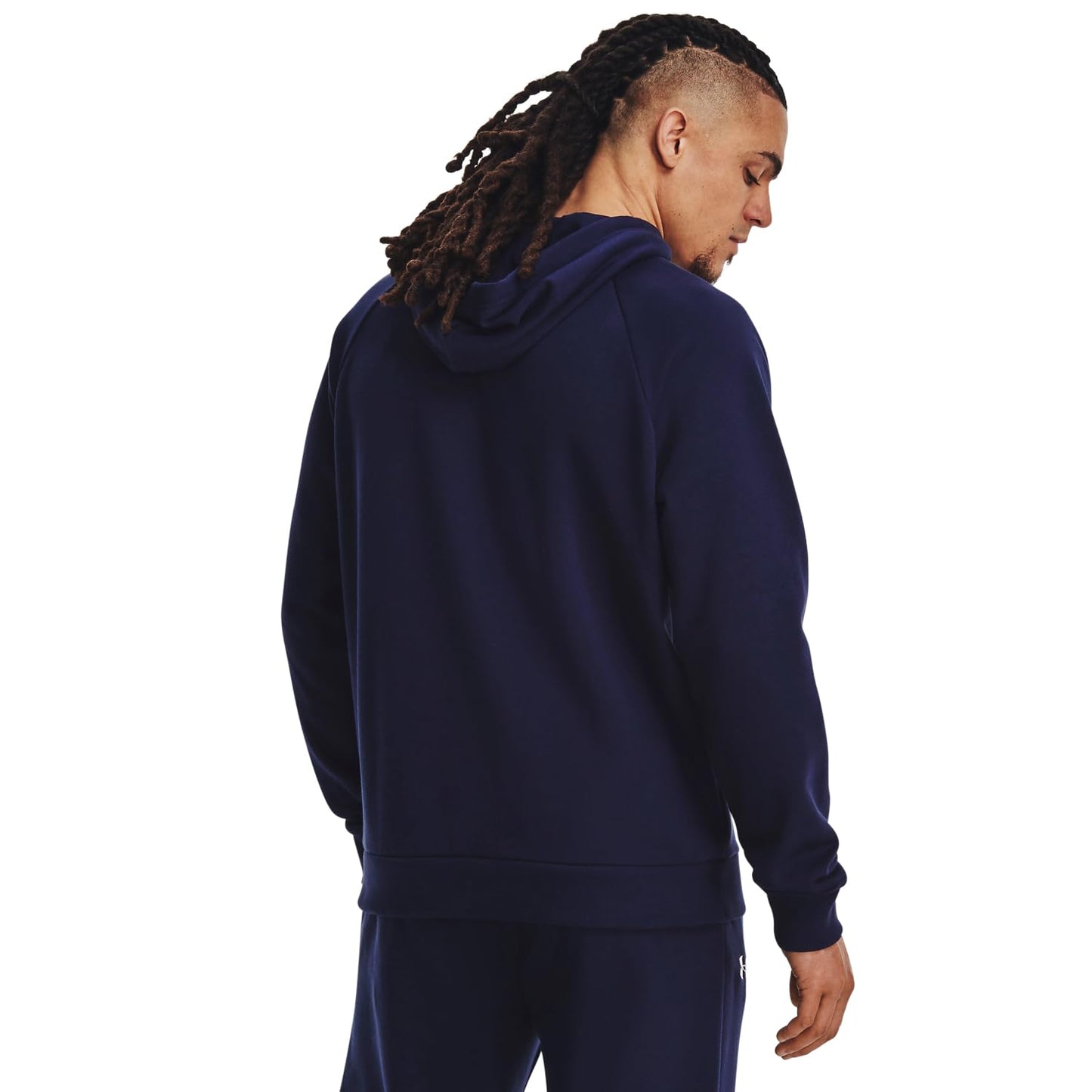 Under Armour Men's Rival Fleece Logo Hoodie, (410) Midnight Navy / / White, Large