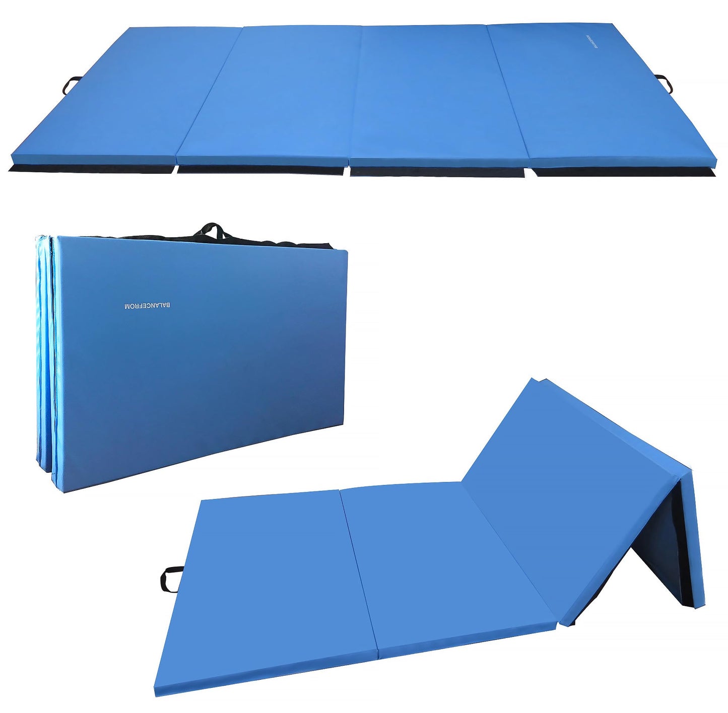Signature Fitness 4'x8'x2" Extra Thick Gymnastics Mats and We Sell Mats 9 ft Folding Foam Balance Beam Bar Gymnastics Equipment Bundle