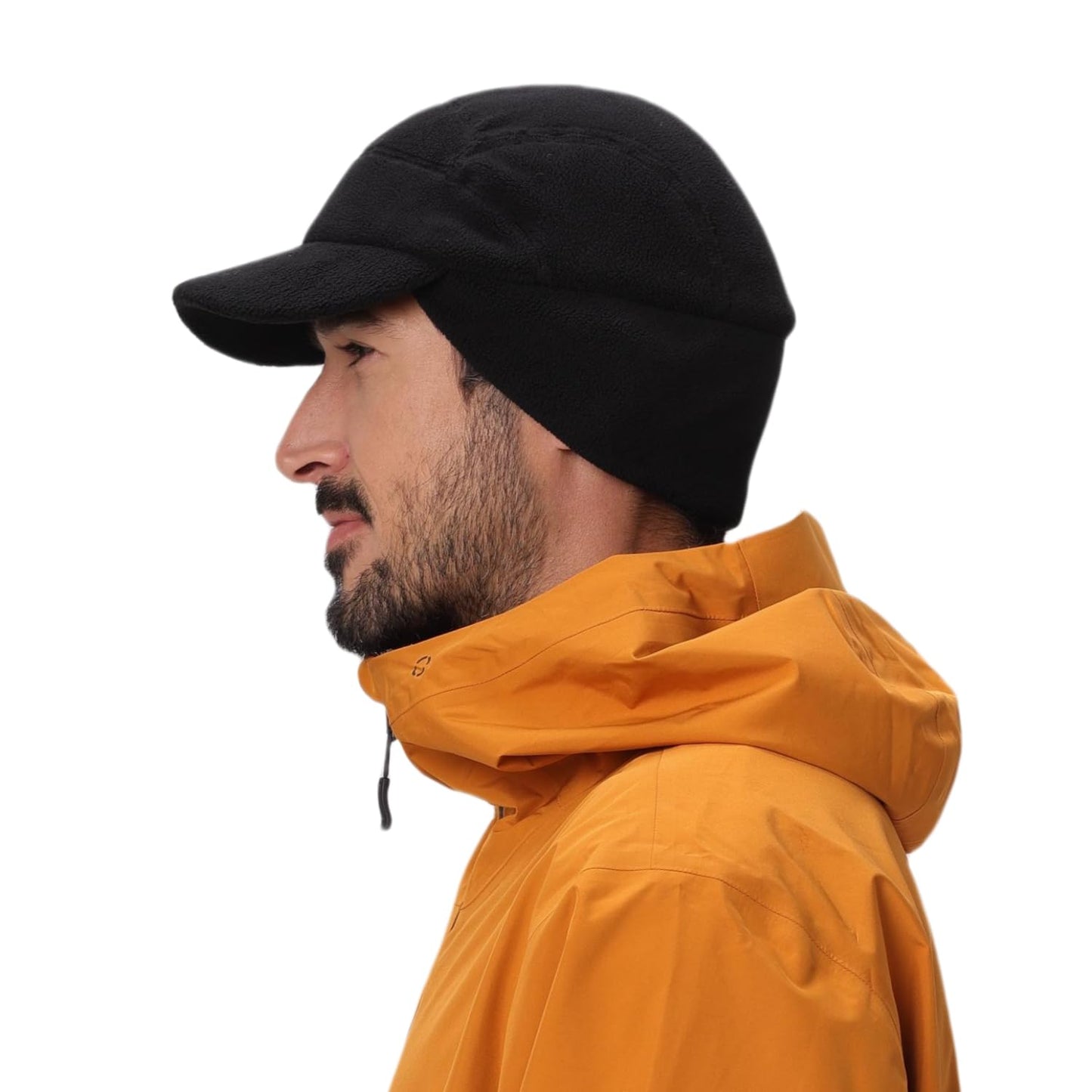 Home Prefer Mens Winter Hat Fleece Beanie Cap Sports Earflaps Beanie Hat for Men Black