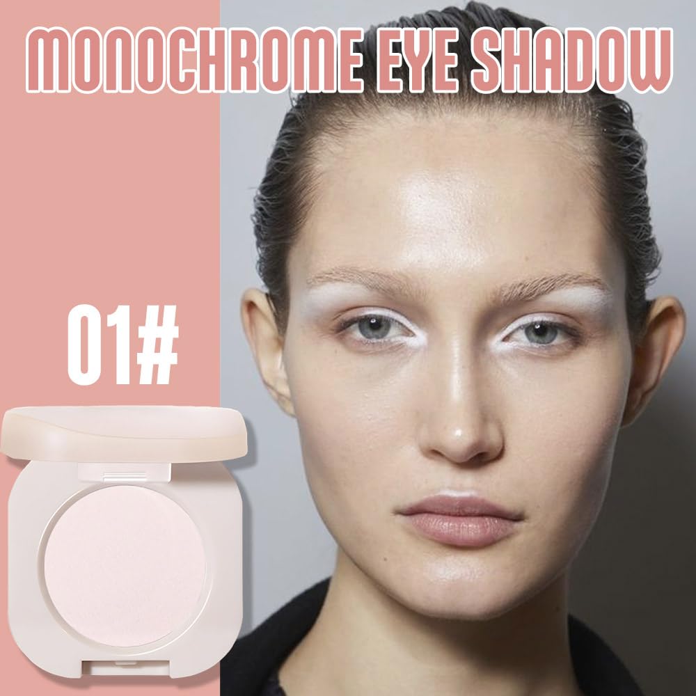 CAKAILA Single White Matte Eyeshadow,Bright High Pigment Intense Monochrome Eye Shadow,Apply Makeup Easily,Matte Pressed Powder Single Eyeshadow,24 Hour Eye Makeup Longwear Waterproof,Blendable