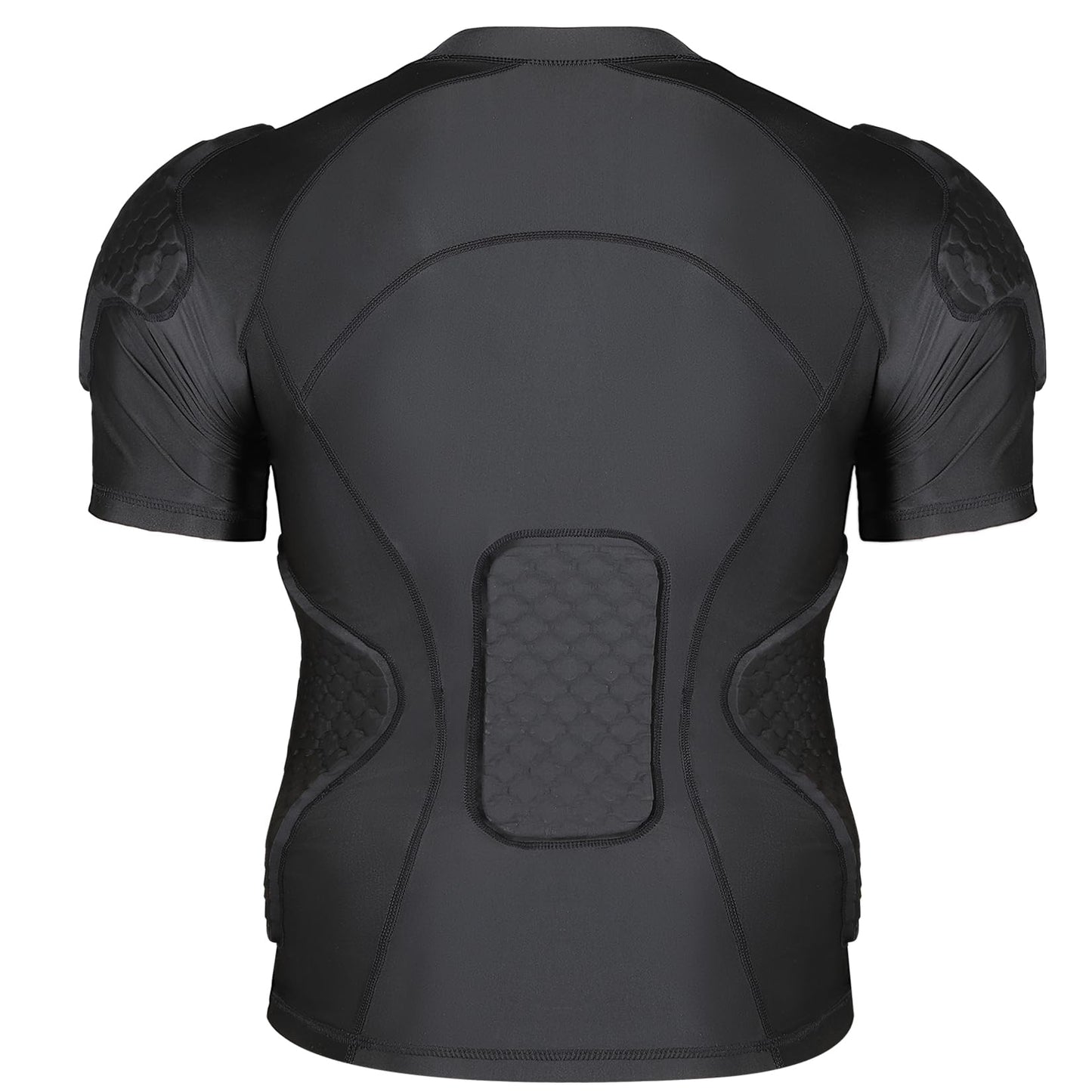 Dialudon Men's Padded Compression Shirt Football Rib Protectors for Baseball Football Basketball Paintball Protective Gear Black