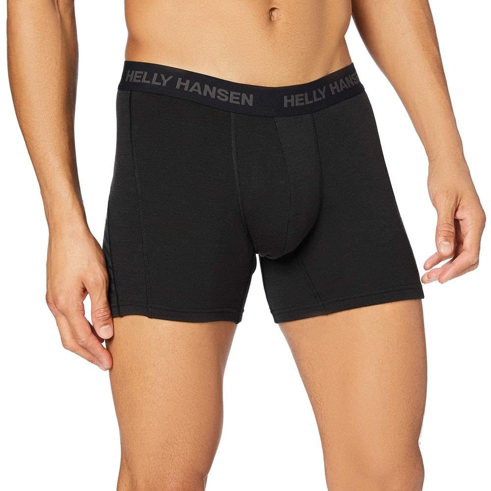 Helly-Hansen 48354 Men's LIFA Merino Boxer Windblock, Black - L