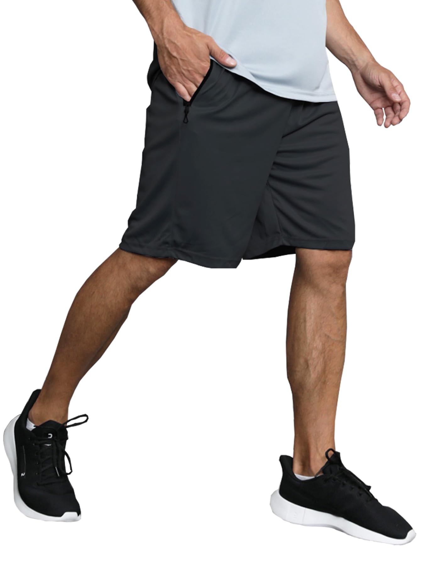 RPOVIG Men's Workout Shorts Sets 5 Pack with Zippered Pockets Basketball Gym Activewear Athletic Mesh Shorts