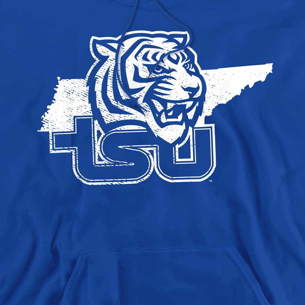 Tennessee State University Official State Shape Unisex Adult Pull-Over Hoodie,Royal Blue, Medium