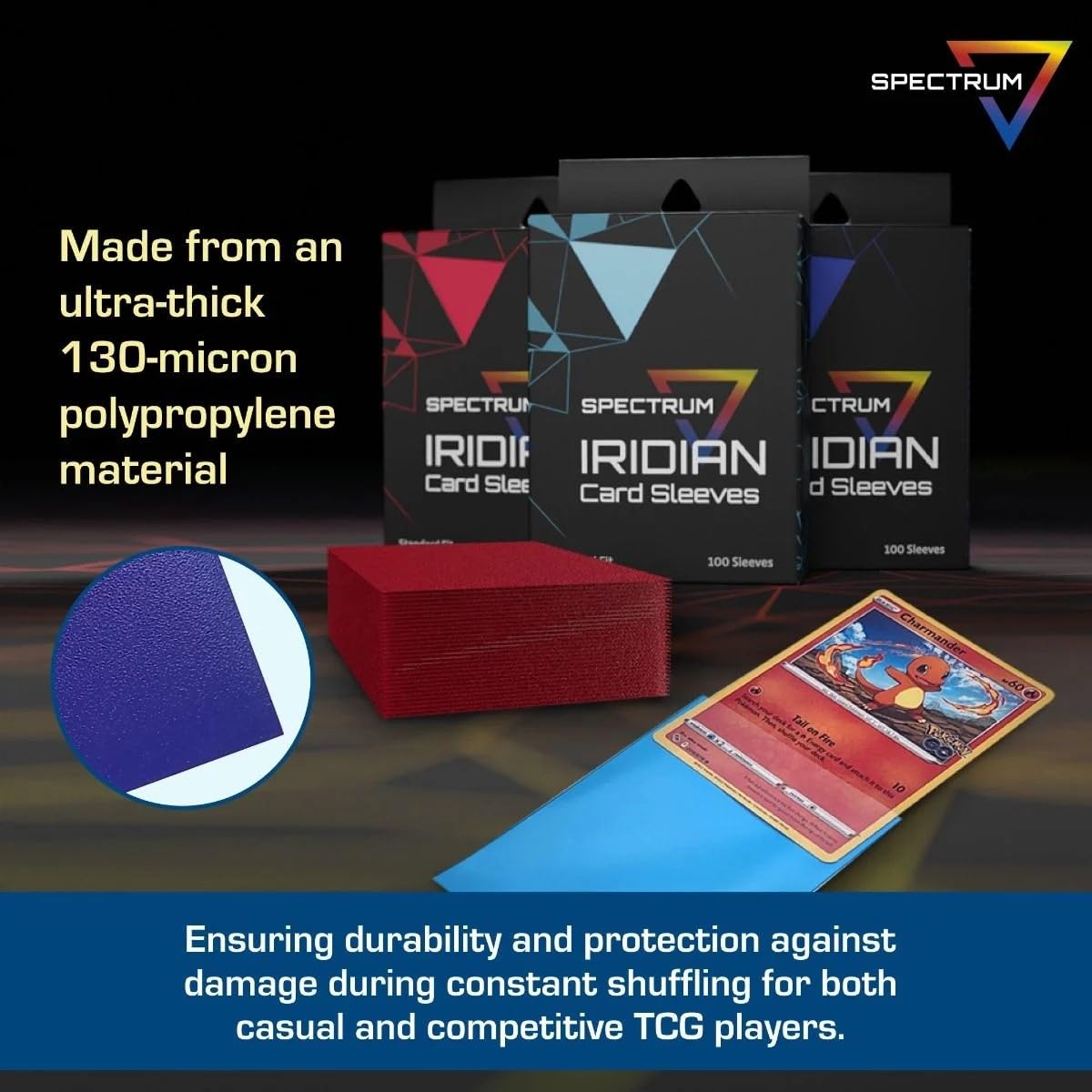 BCW Spectrum Iridian Matte Card Sleeves | Pack of 100 | Silver MTG Card Sleeves for All 2.5" x 3.5" Gaming Cards | 130-Micron Thick Matte Tournament Deck Sleeves | TCG Card Sleeves