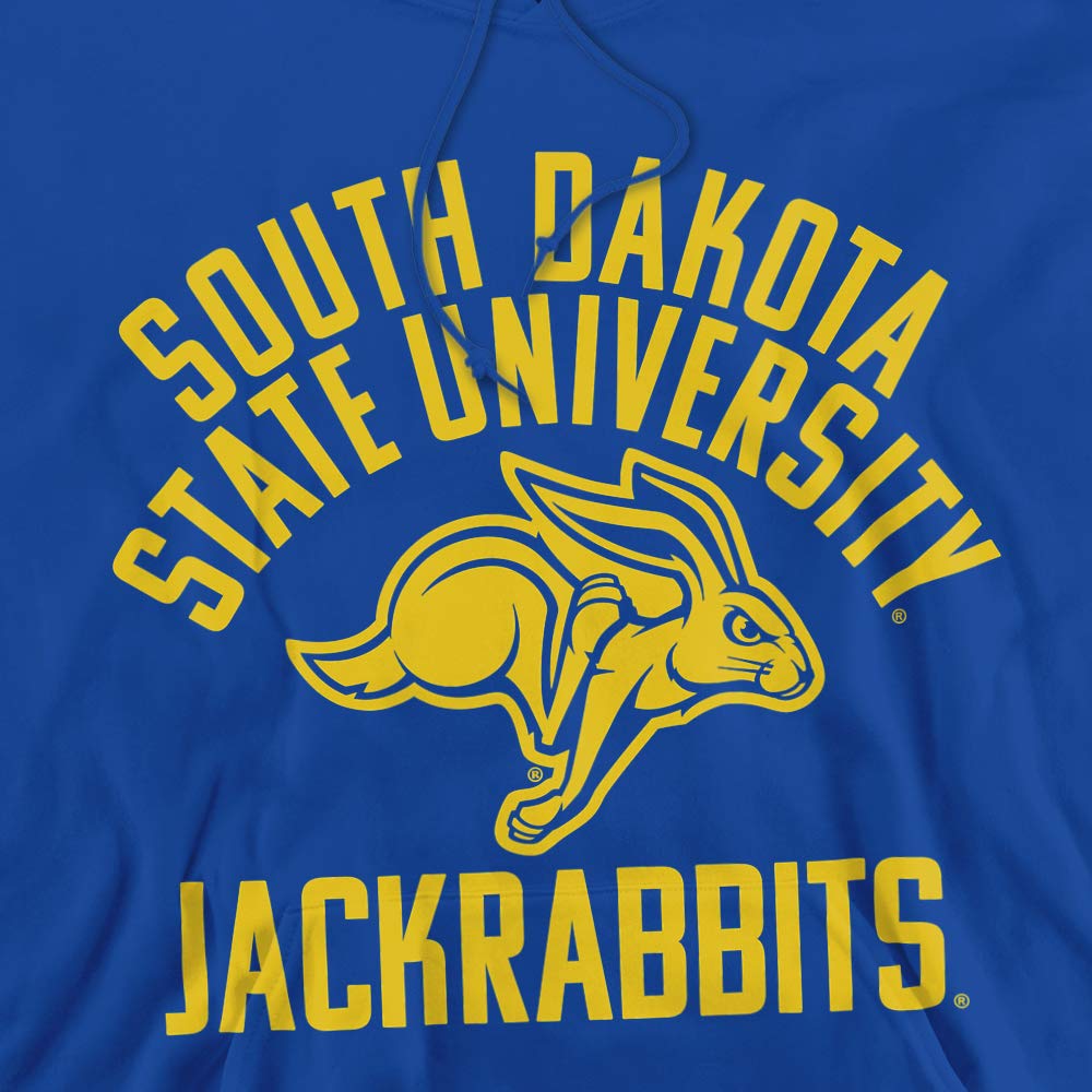 South Dakota State University Official One Color Jackrabbits Unisex Adult Pull-Over Hoodie, Royal Blue, 2X-Large