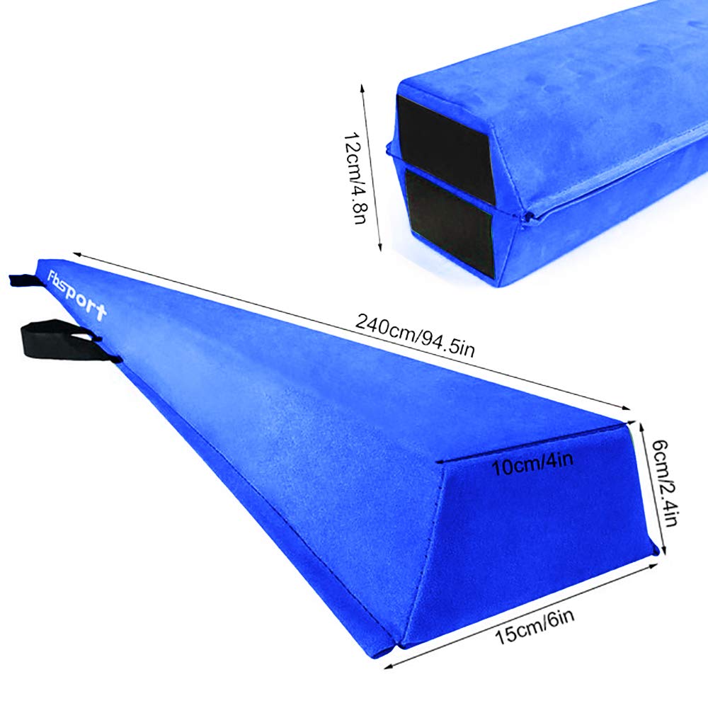 FBSPORT 8ft Balance Beam: Folding Floor Gymnastics Equipment for Kids Adults,Non Slip Rubber Base, Gymnastics Beam for Training, Practice, Physical Therapy and Professional Home Training