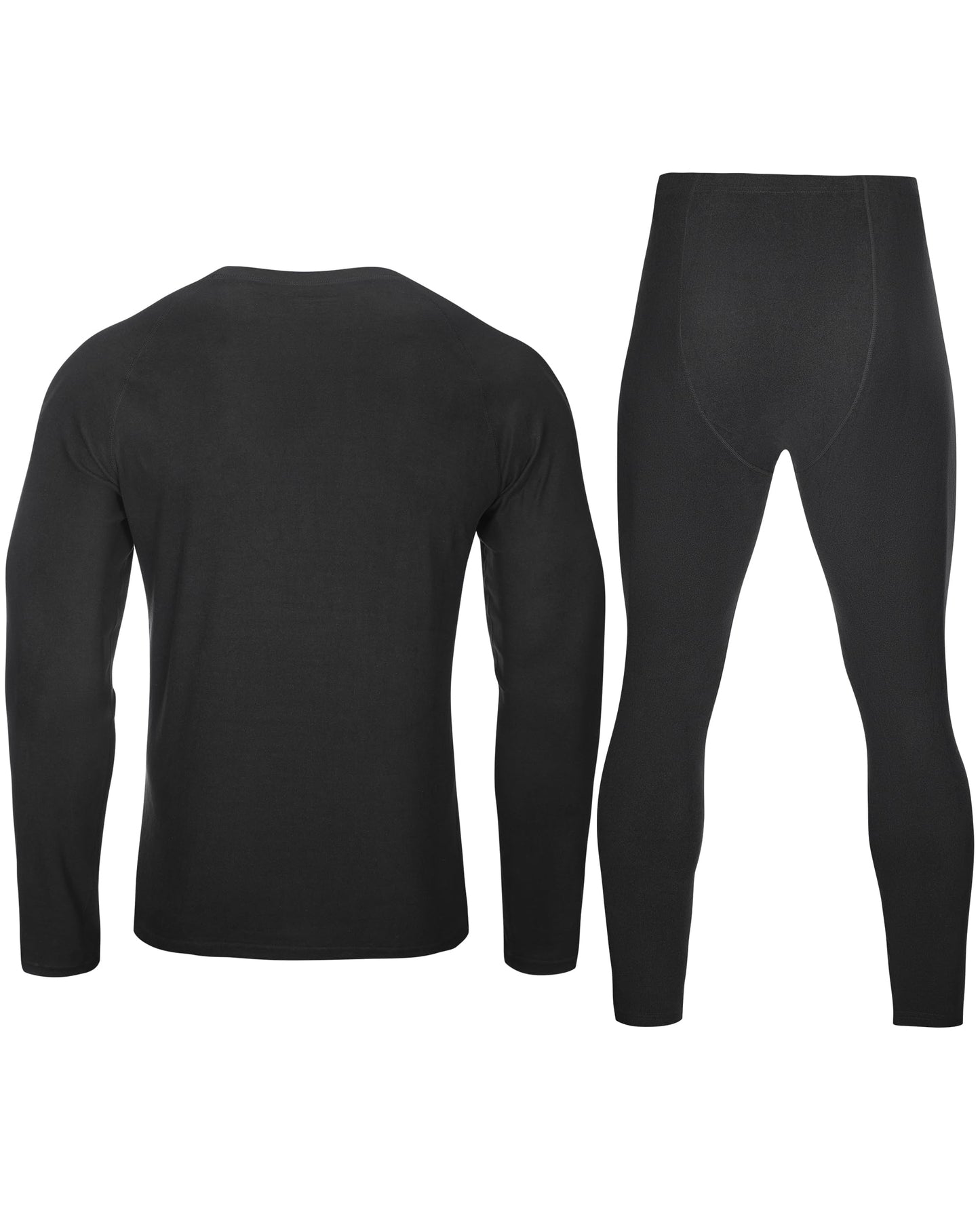 Roadbox Thermal Long Johns for Men - Fleece Lined Thermals Underwear Set, Extreme Cold Skiing Hunting Thermal Long Sleeve Shirts and Pants Soft Black