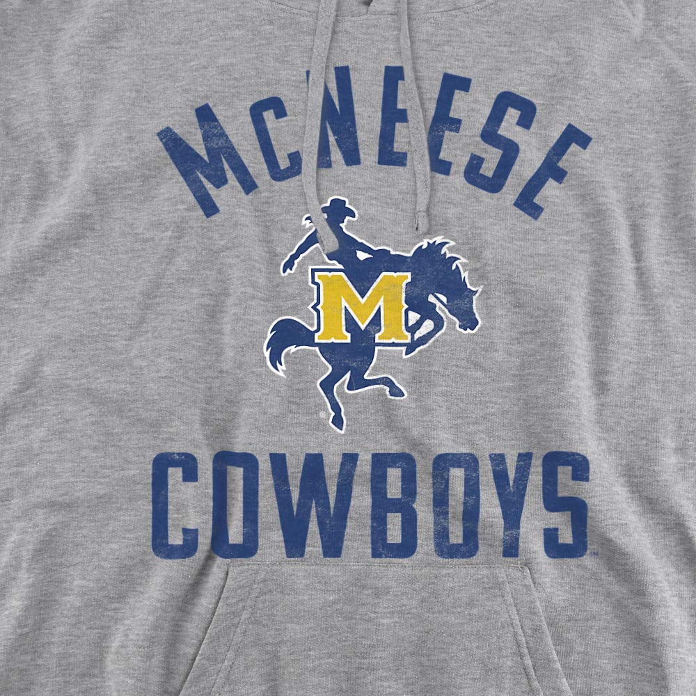 McNeese State University Official Cowboys Logo Unisex Adult Pull-Over Hoodie,Athletic Heather, Medium