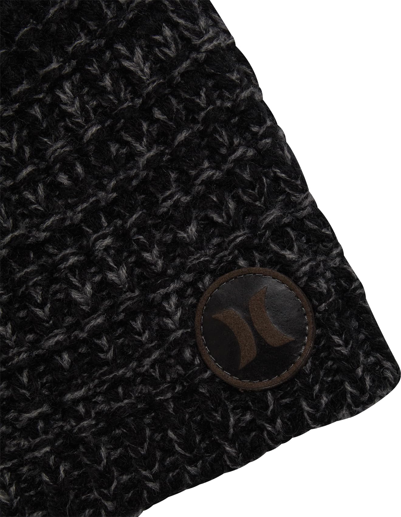 Hurley Men's Winter Hat - Loose Knit Marled Beanie, Black