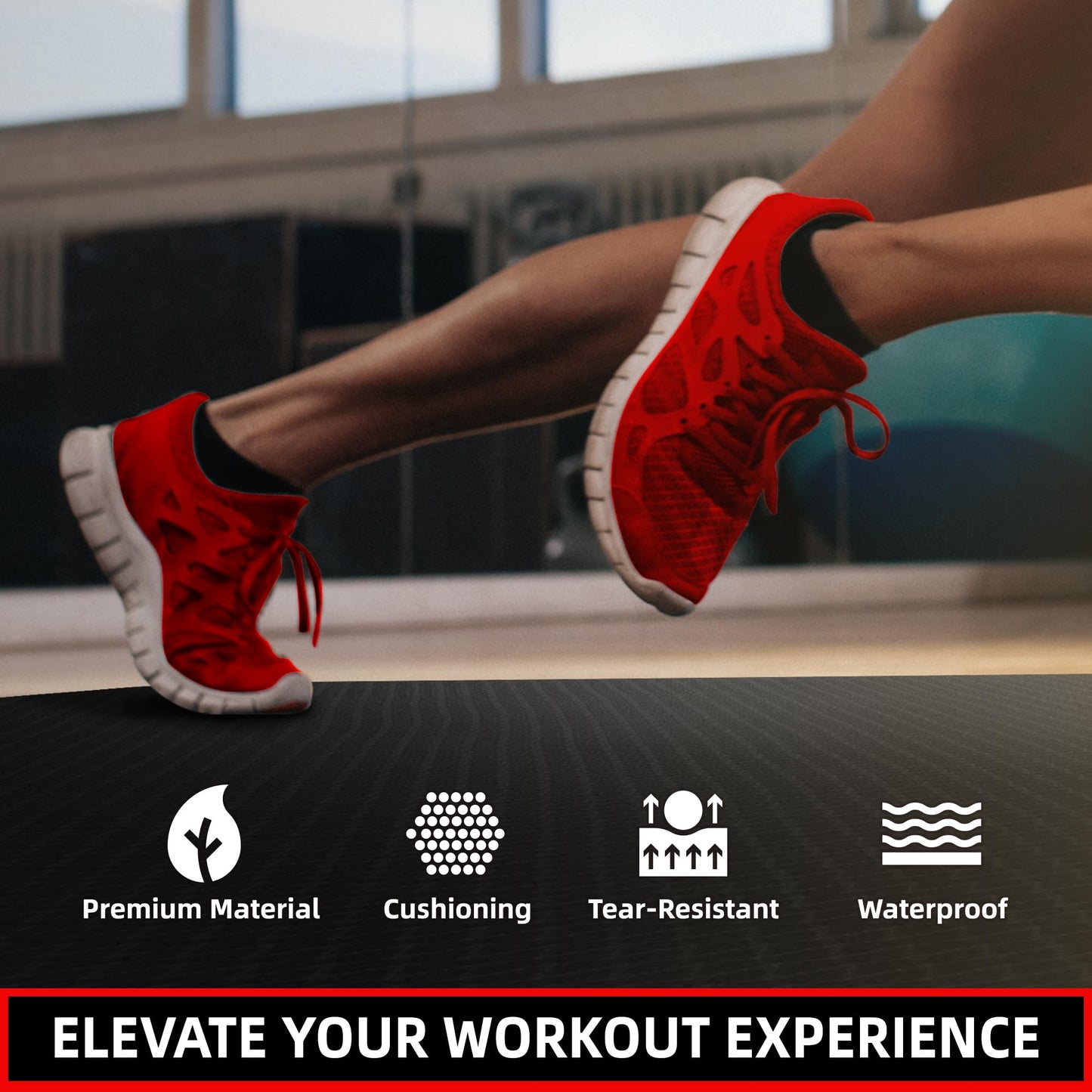 GymCope Treadmill mat, 72''x36'' Exercise Equipment Mat for Hardwood Floor Carpet Protection, 6mm Thick, Exercise Bike Mat Pad for Indoor Cycles, Rowing Machine, Elliptical