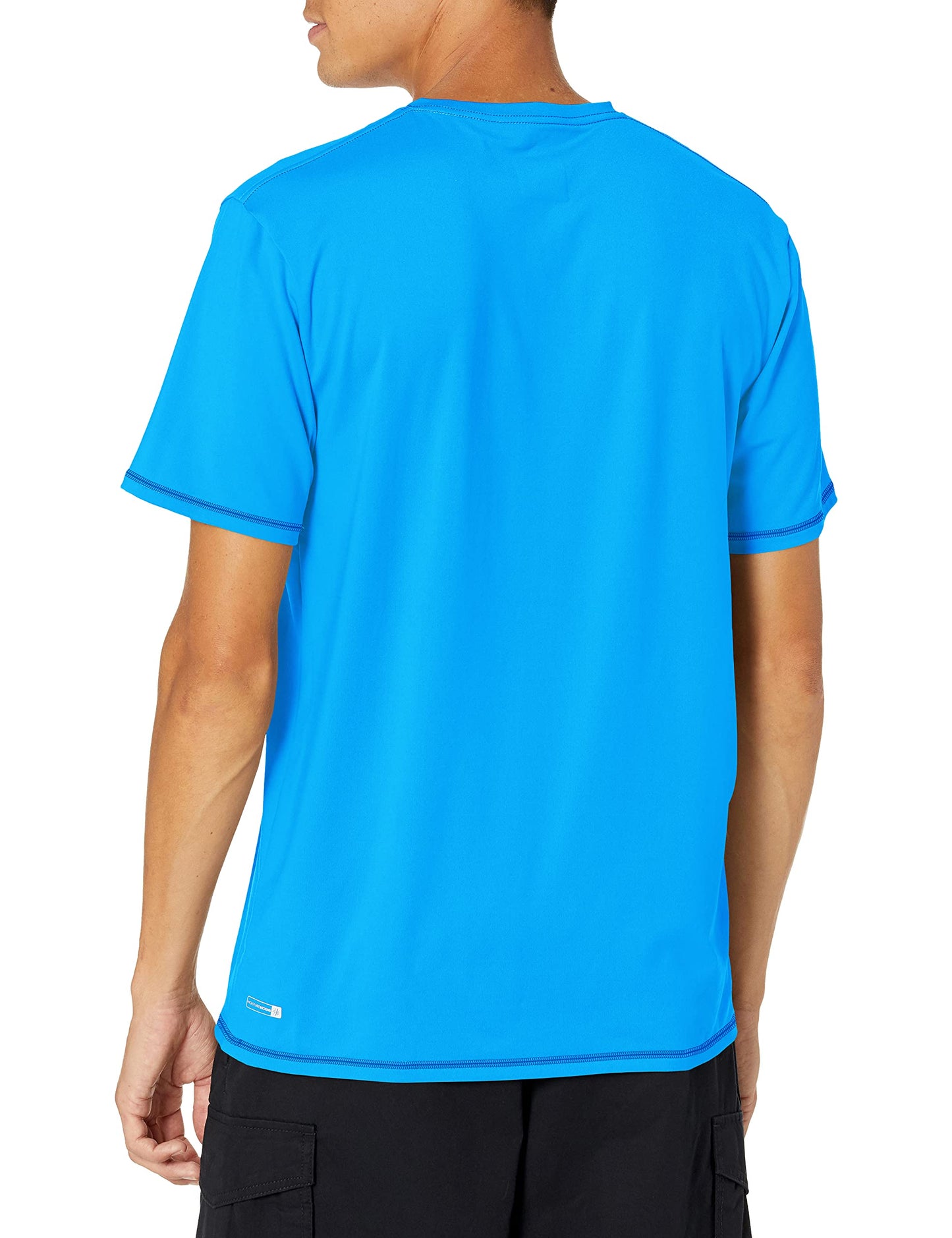 Quiksilver mens Solid Streak Short Sleeve Rashuguard Upf 50 Sun Protection Surf Rash Guard Shirt, Blithe Blue/White, Small US