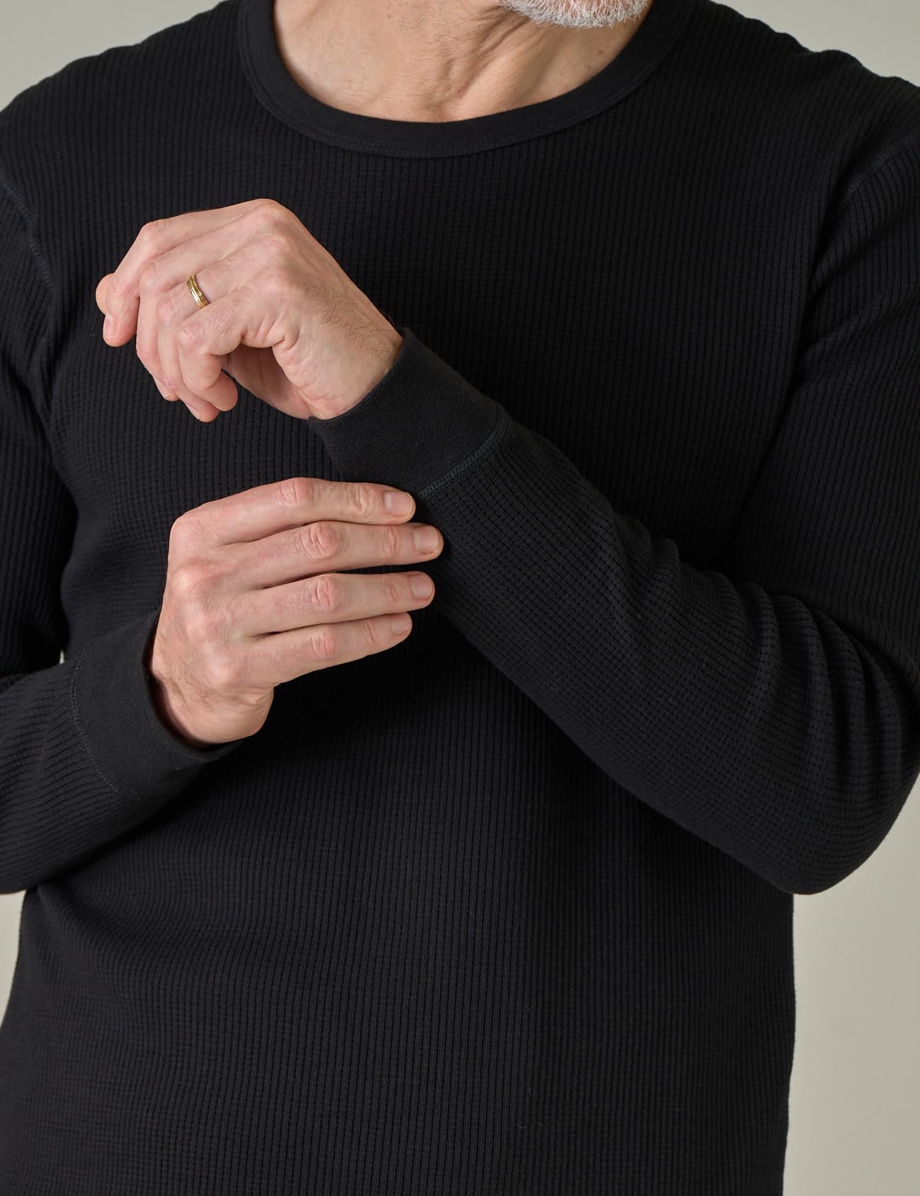 LAPASA Men's Cotton Waffle Thermal Underwear Set Top Long Sleeve Warm Long Johns Base Layer Shirt & Bottom Cold Weather Heavyweight M137 X-Large Black