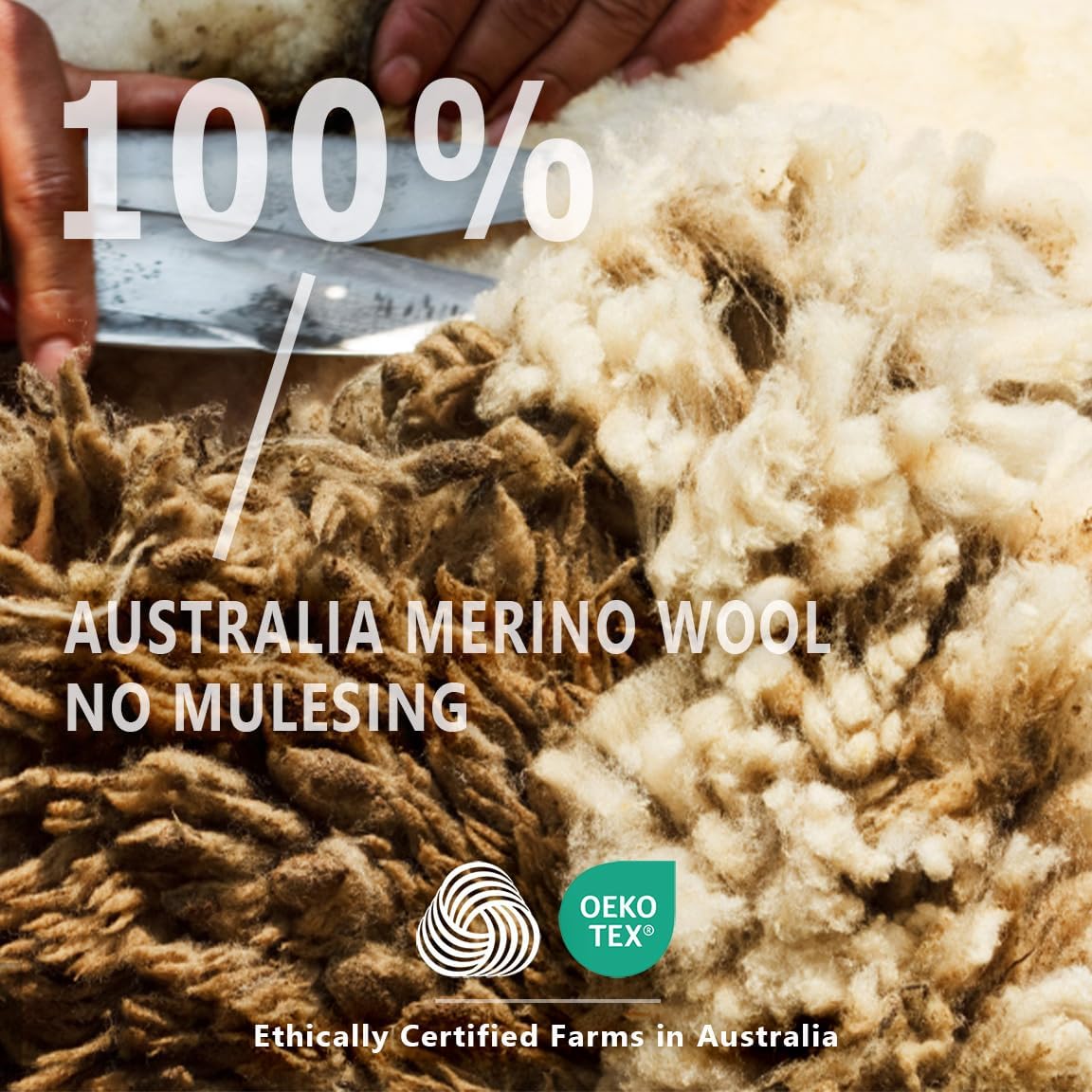 Merino Protect 100% Merino Wool Base Layer Mens Soft Long Sleeve Shirts Odor Resistance Thermal Underwear for Hunting Hiking