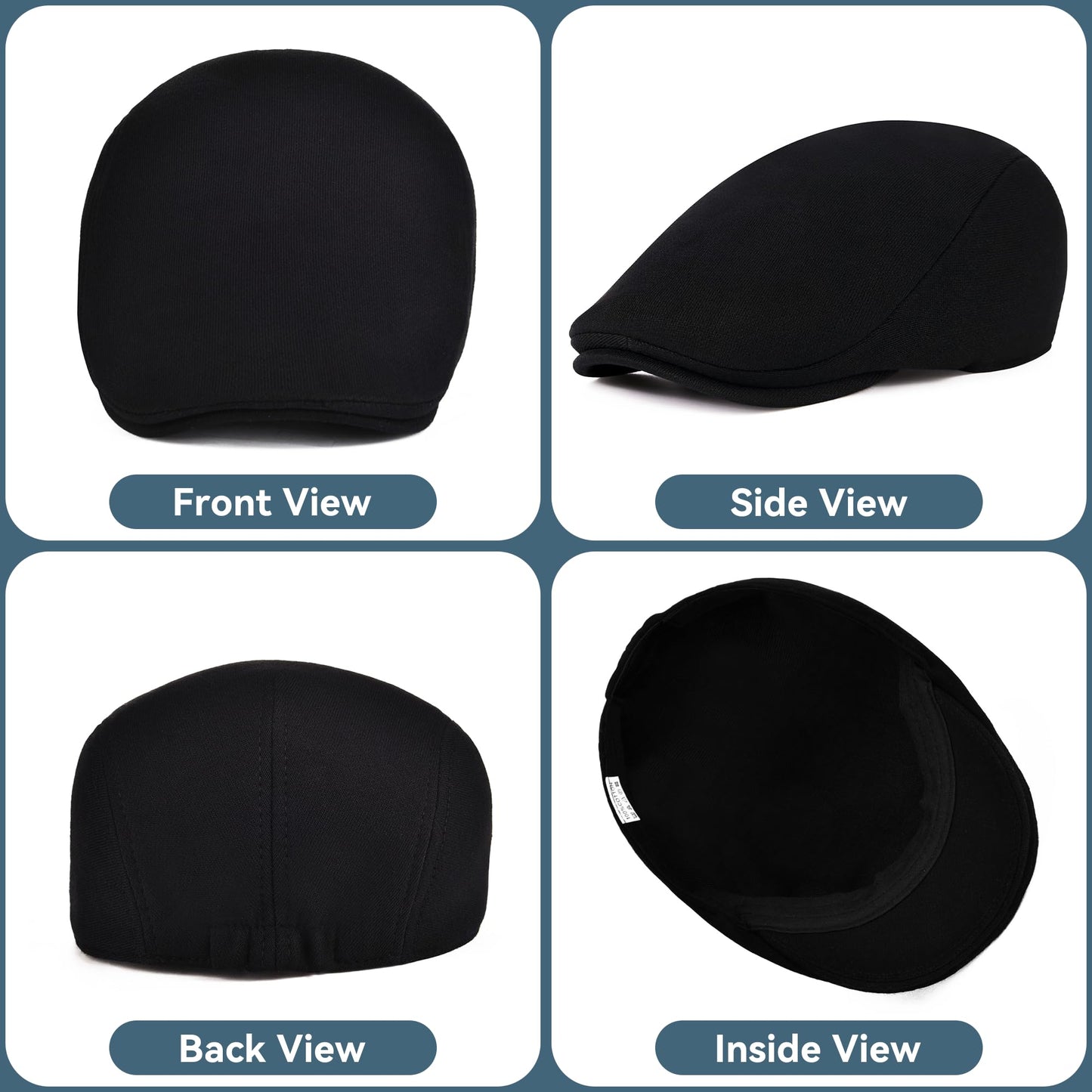 KUJUHA Men's Newsboy Cap Cotton Flat Ivy Gatsby Newsboy Hat Driving Hat Irish Cabbie Hunting Caps Winter Hat