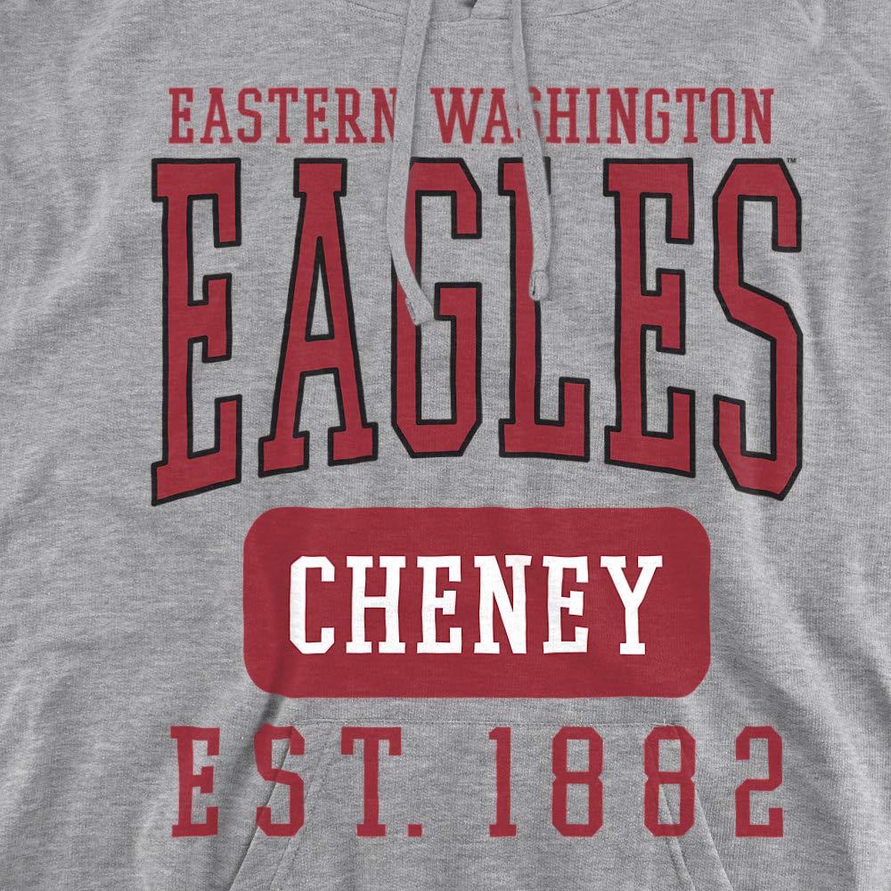 Eastern Washington University Official Founded Date Unisex Adult Pull-Over Hoodie, Athletic Heather, Large