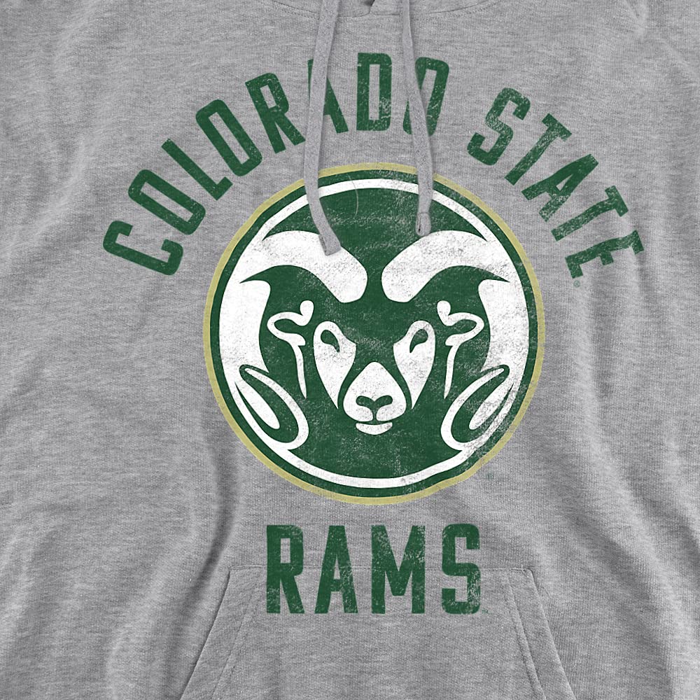 Colorado State University Official Rams Logo Unisex Adult Pull-Over Hoodie ,Athletic Heather, X-Large CLCCSU201D-AFTH-4