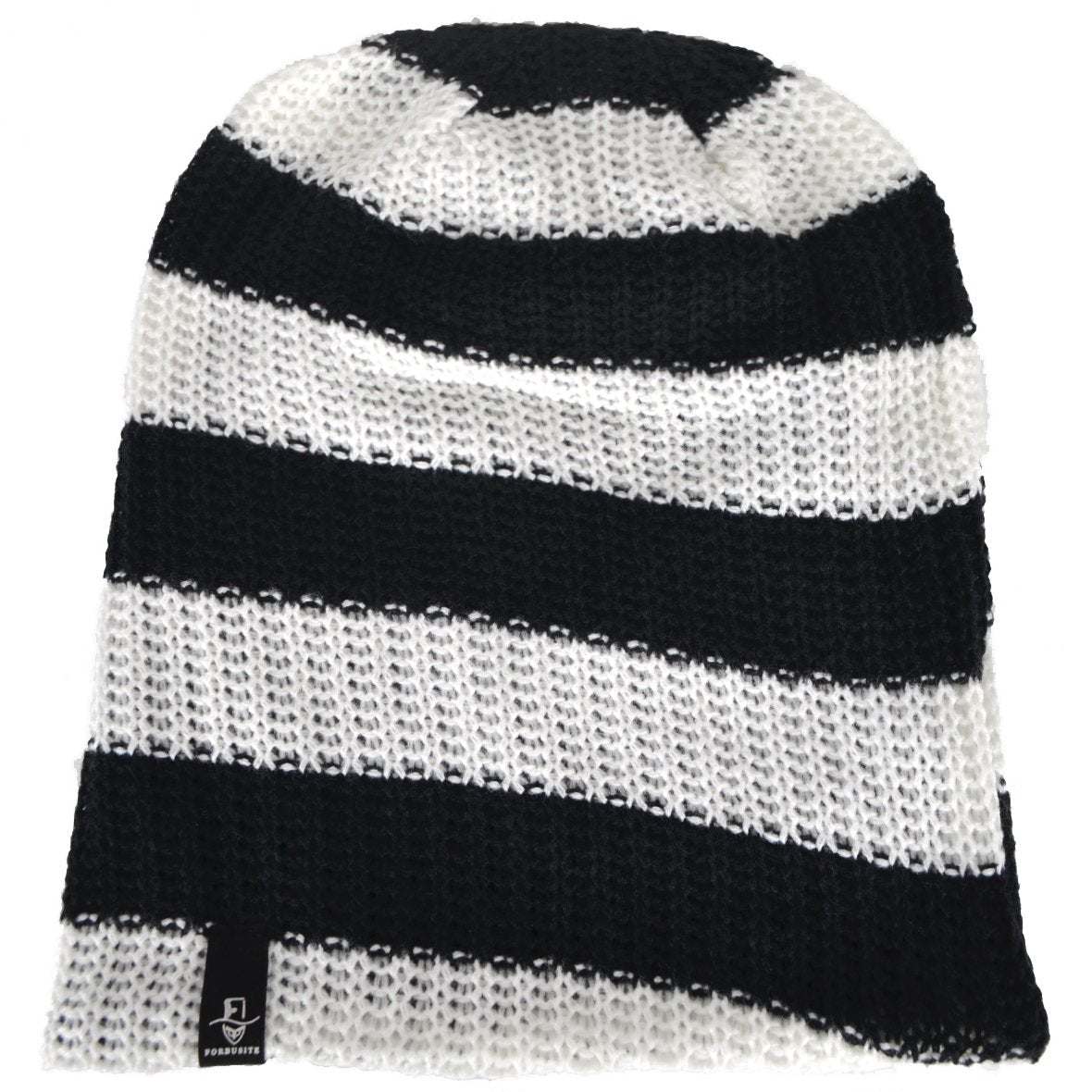 VECRY Men's Slouchy Beanie Knit Crochet Rasta Cap for Summer Winter (White/Black)