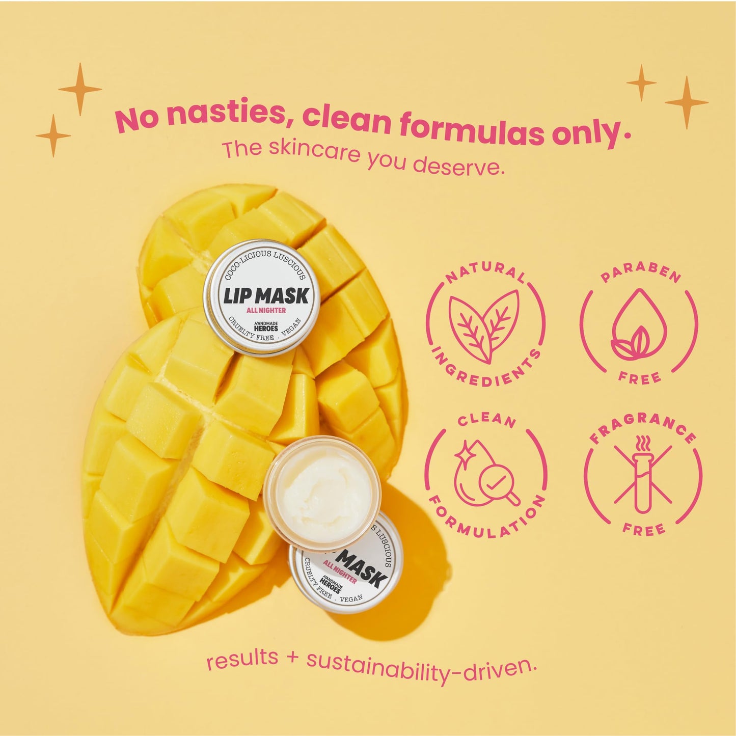 Lip Scrub and Lip Mask Bundle - Clean Beauty Sustainable Skincare Lip Exfoliator and Lip Treatment