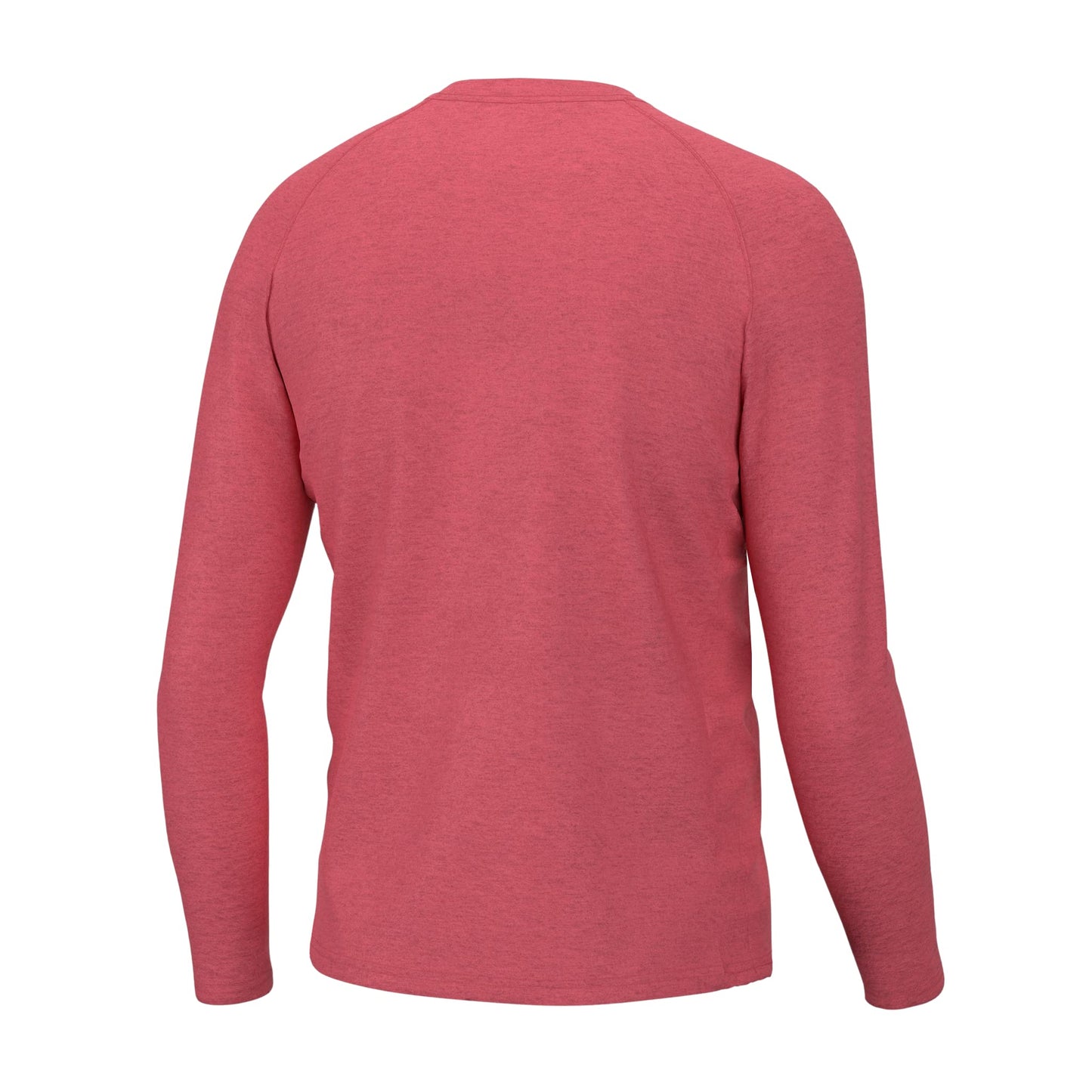 HUK Standard Waypoint Long Sleeve Shirt, Performance Fishing Tee for Men, Sunwashed Red, Medium