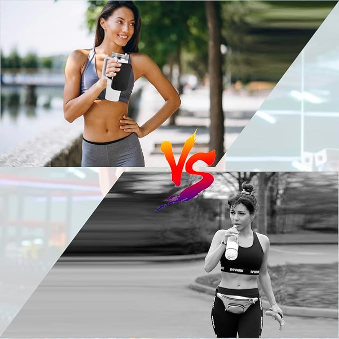 Water Cup Bottle Pouch Compatible for Stanley Tumbler Quencher Adventure 40oz & Stanley IceFlow 20/30 oz, Gym Running Water Bottle Fanny Pack Bag Accessories Handheld Caddy for Women Men