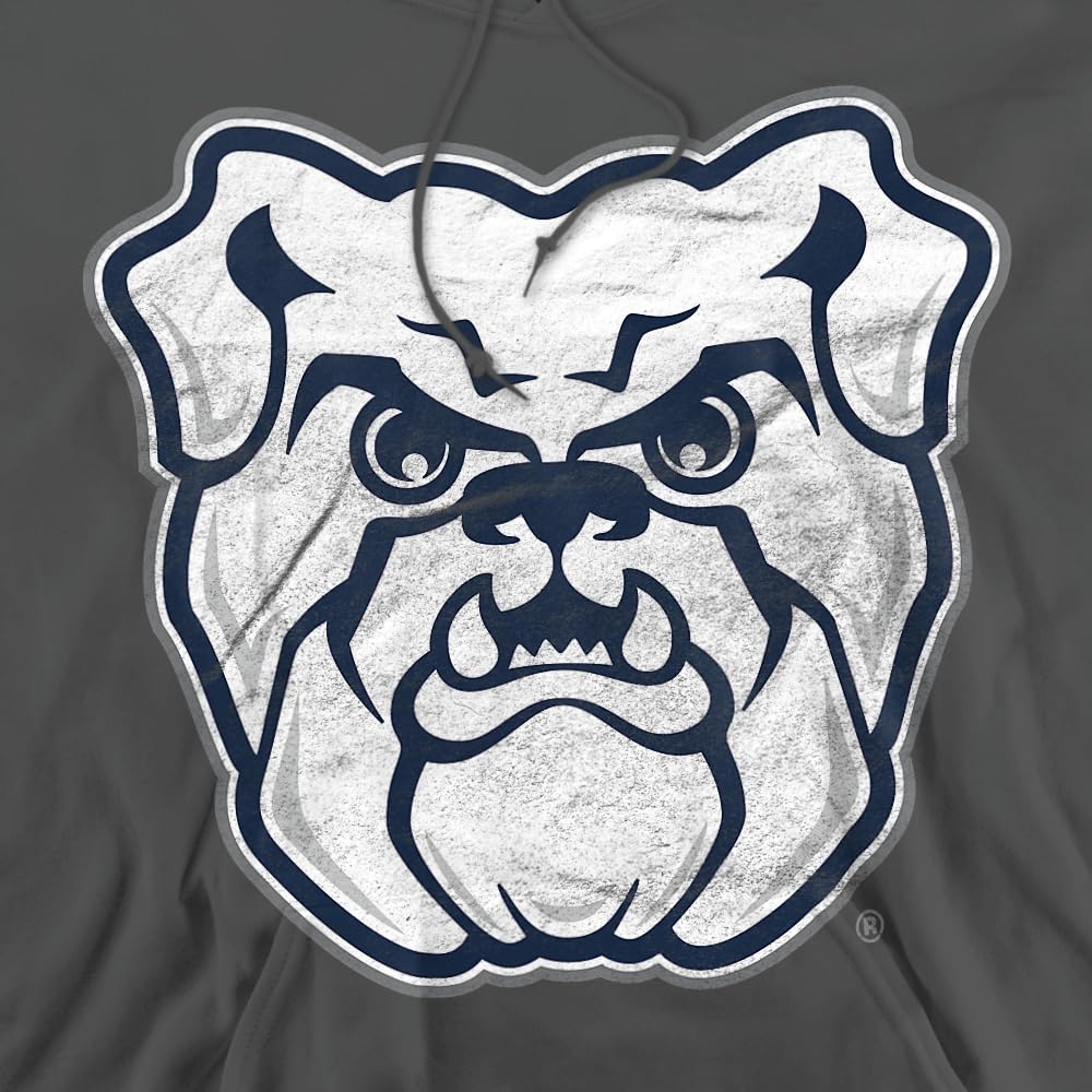 Butler University Official Distressed Primary Unisex Adult Pull-Over Hoodie, Charcoal, Large