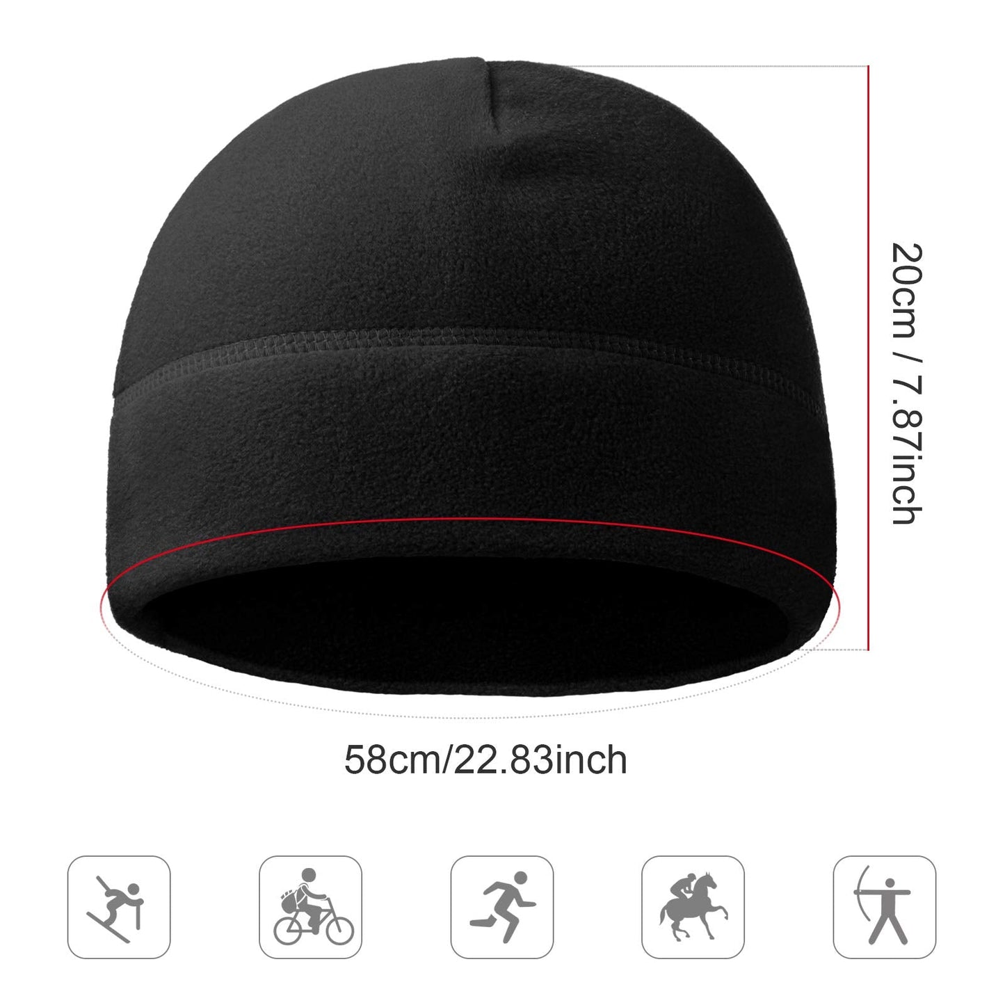 8 Pieces Fleece Hat Mens Winter Skull Cap Tactical Fleece Skull Beanie for Running Skiing Cycling Sports (Classic Style)