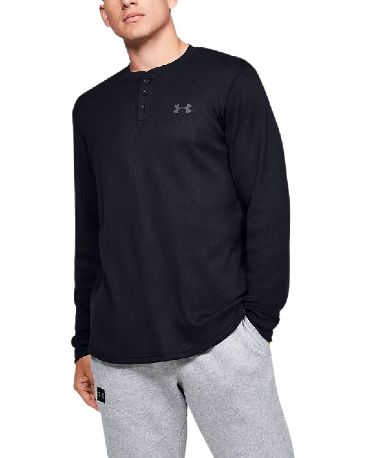 Under Armour Men's UA Waffle Henley SM Black