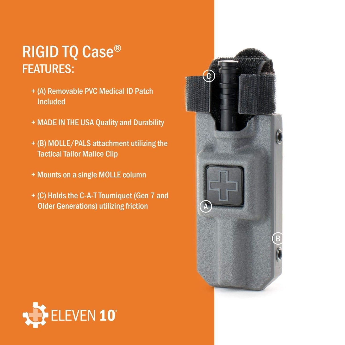 Eleven 10 Rigid TQ Case for C-A-T Tourniquet, Multicam, MOLLE Attachment