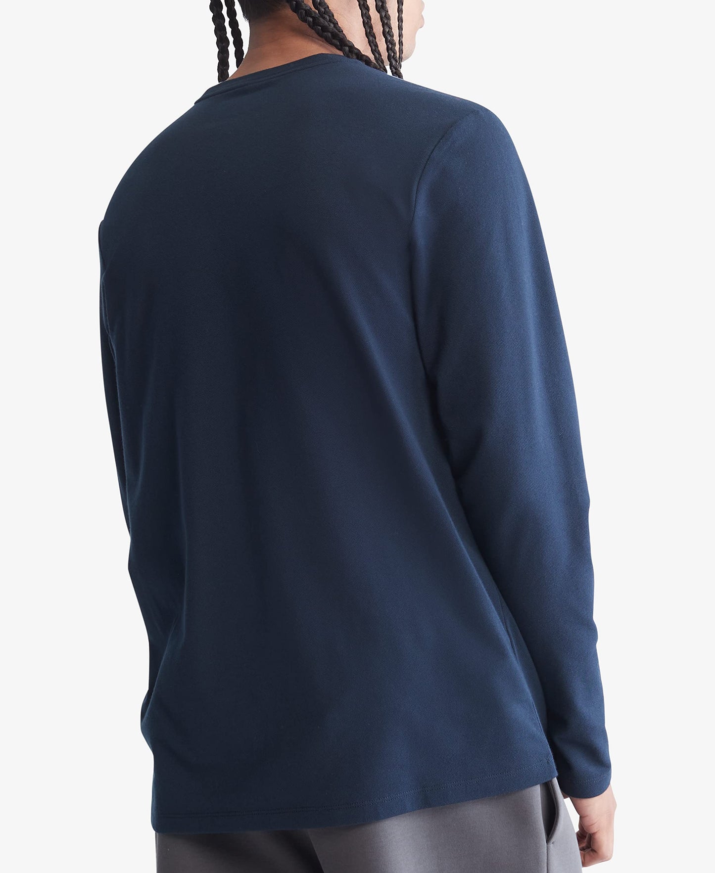 Calvin Klein Men's CK Move Tech Pique Long Sleeve Tee Dark Sapphire