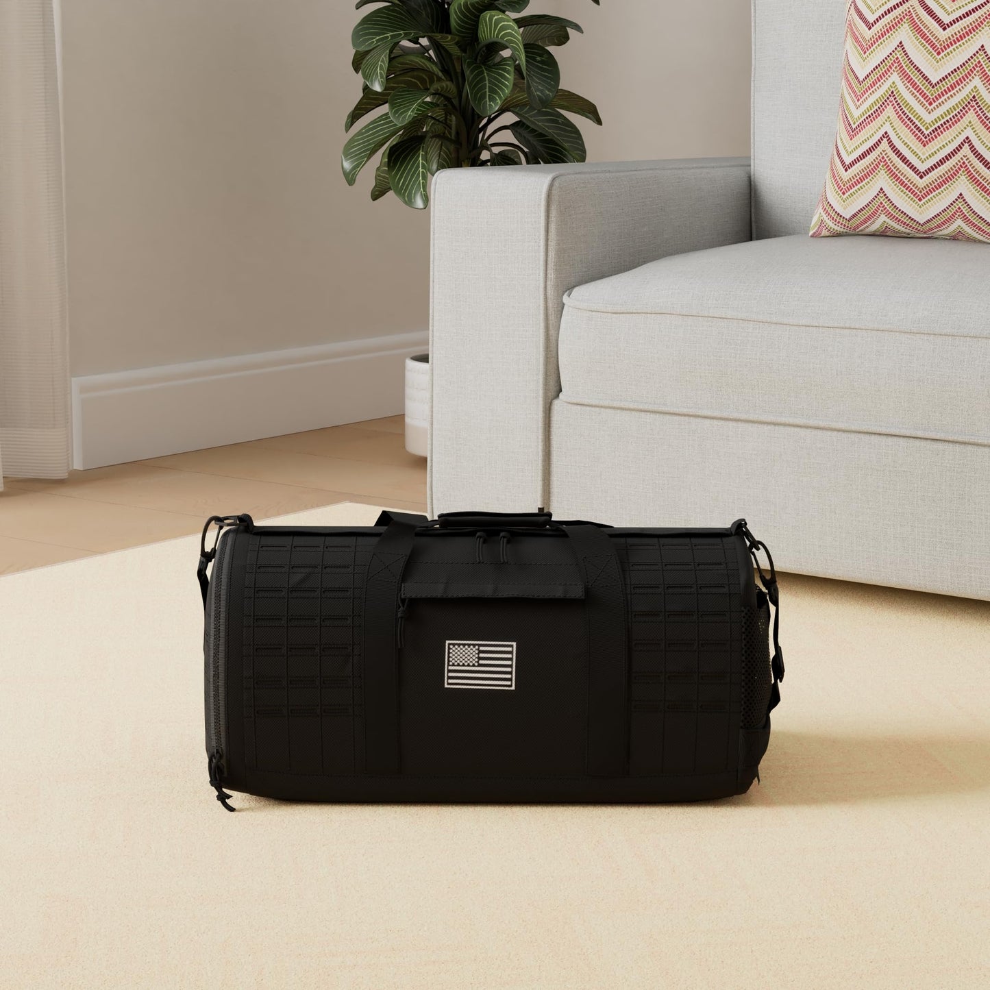 QT&QY 40L Military Tactical Duffle Bag For Men Sport Gym Fitness Tote Travel Training Workout With Shoe Compartment Basketball Football Weekender