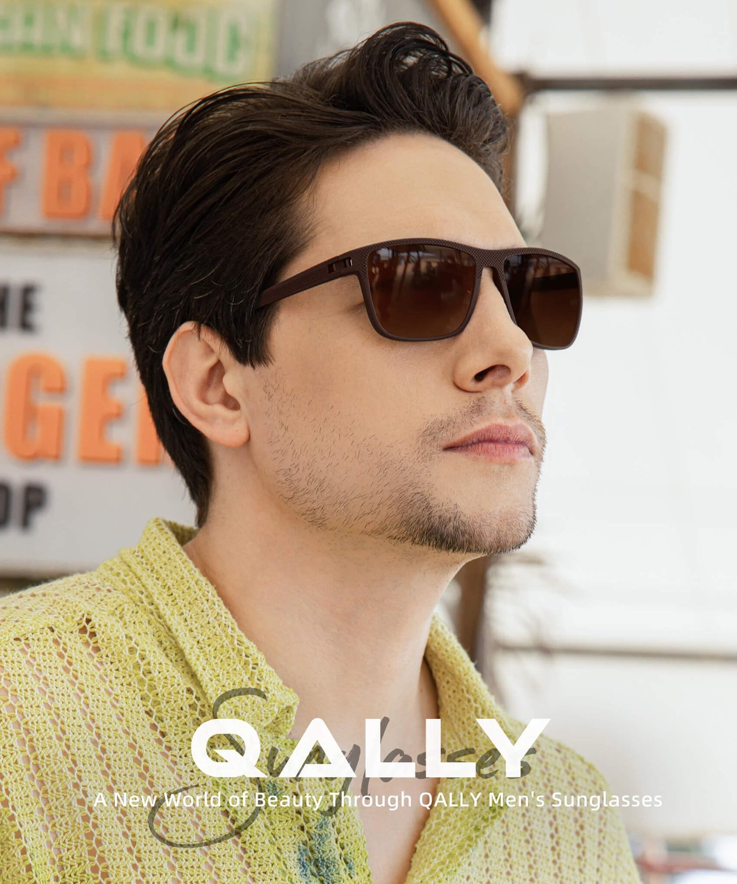 QALLY Polarized Sunglasses Men, Mens Sunglasses Polarized UV protection Lightweight Sun Glasses for Driving Fishing Golf