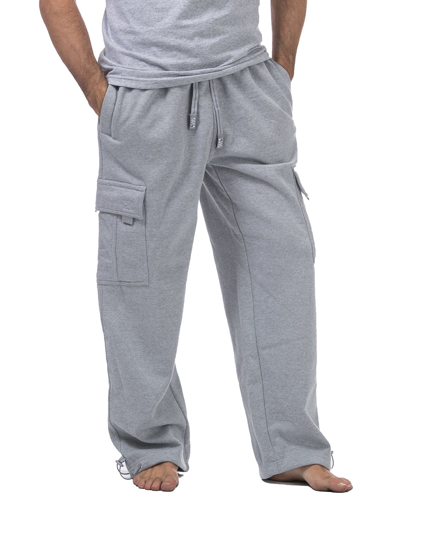 Pro Club Men's Heavyweight Fleece Cargo Pants, Heather Gray, 2X-Large