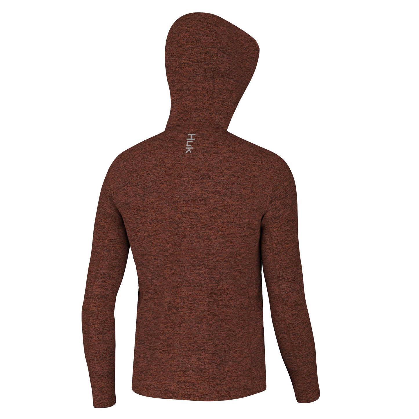 HUK Men Coldfront Hoodie, Performance Fishing Sweatshirt, Baked Clay Heather, Small