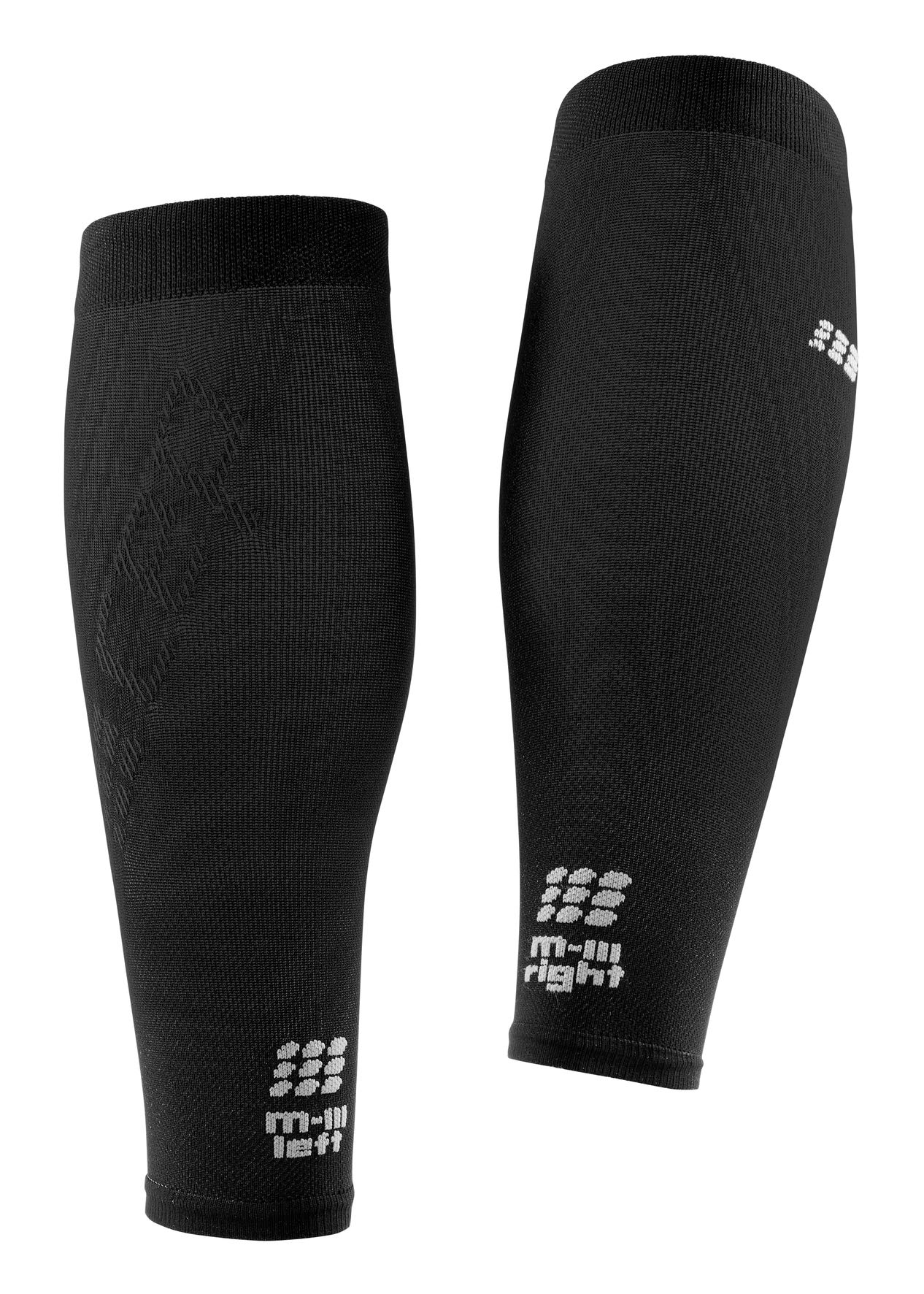 CEP Men's Ultralight Compression Calf Sleeves Black/Light Grey Size 5