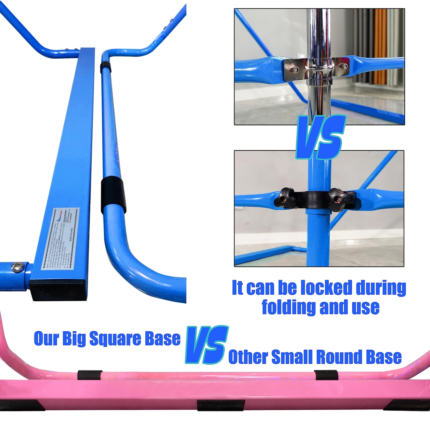 PreGymnastic Updated Folding Gymnastics Bar with Rings, Foldable Kip Bar with Sturdier Base, Gymnasitc Training Bar for Kids Ages 3-10, Gymnastic Horizontal Bars, Home Gym Equipment for Boys Girls